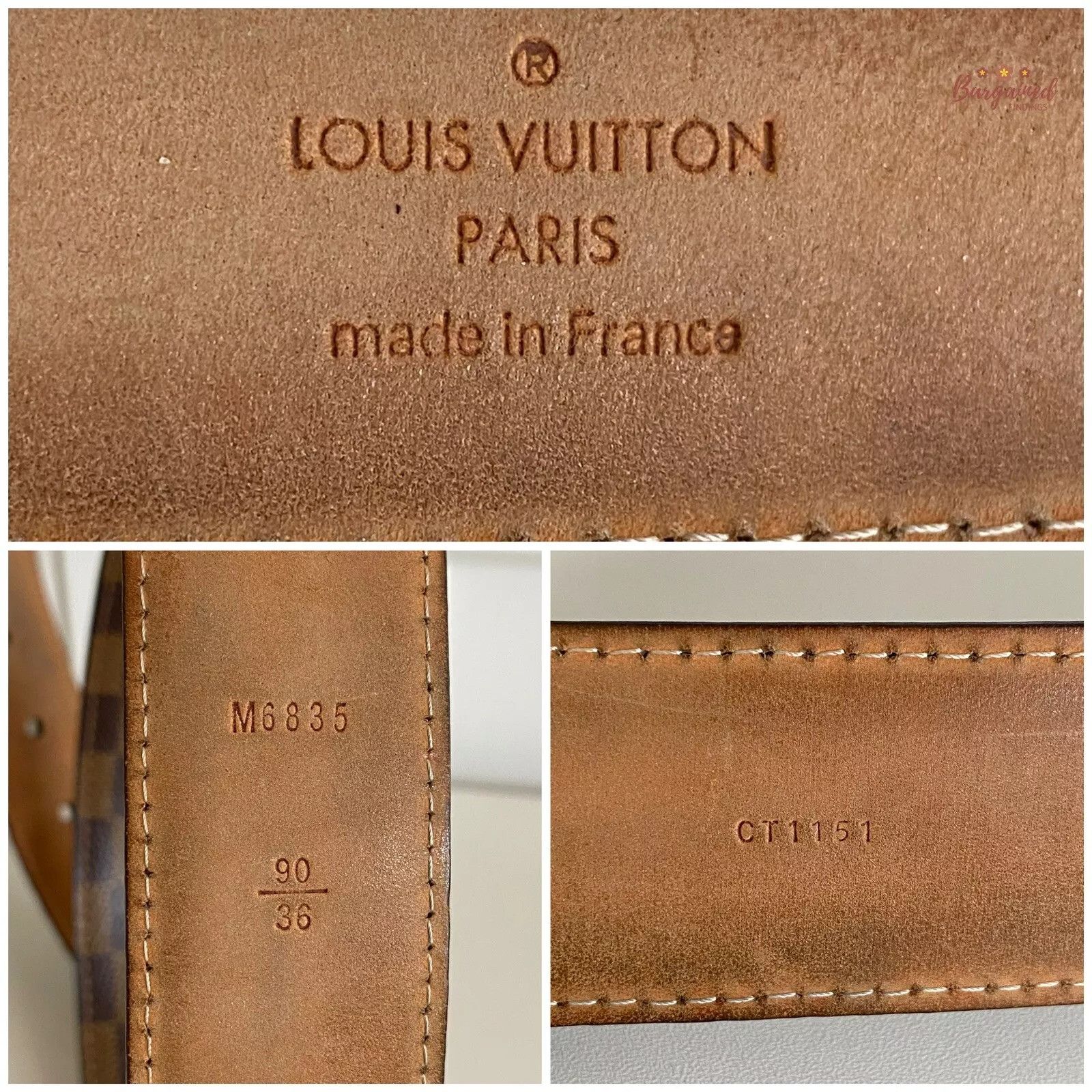 Louis Vuitton Louis Vuitton Brown Damier Ebene Riveted Gold Buckle Belt Size 32 - 4 Thumbnail