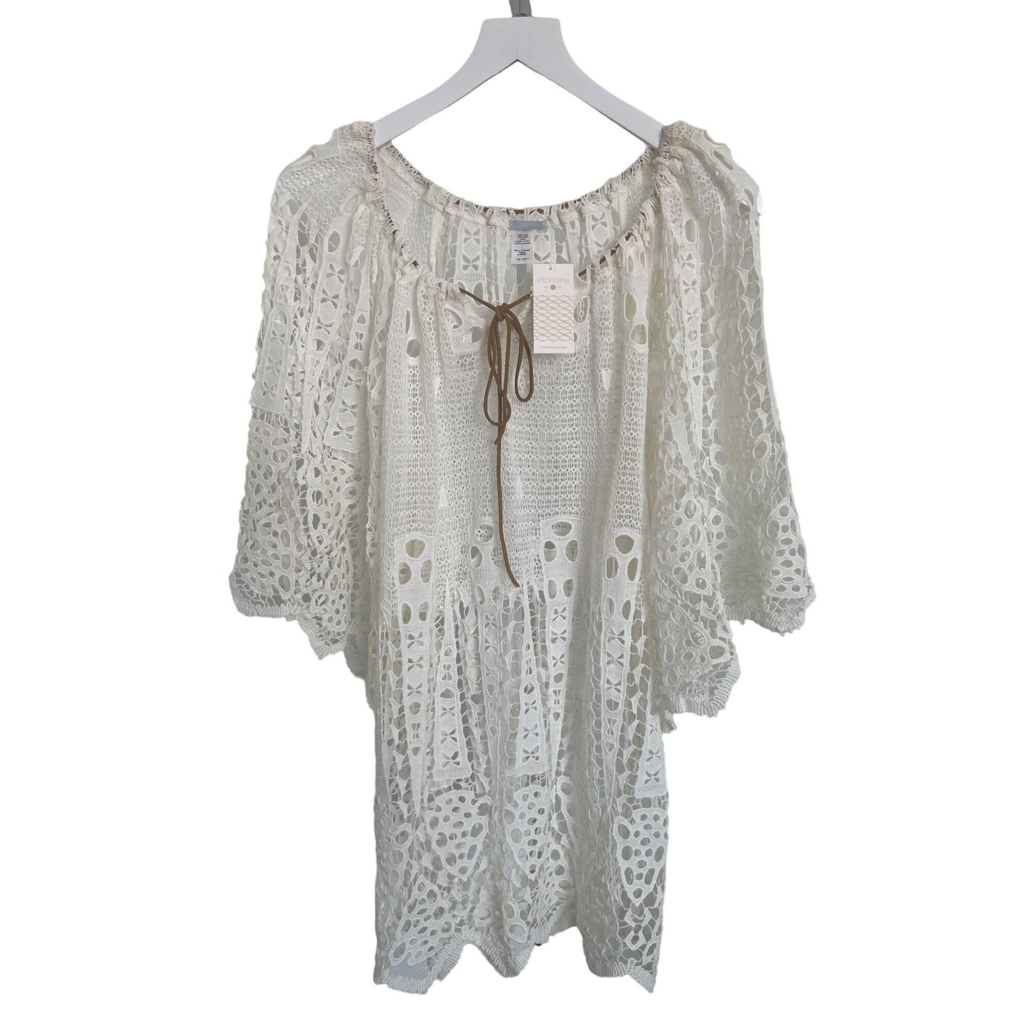 Eberjey Eberjey Spearhead Gianna Crochet Lace Boho Beach Cover-Up Dr Size M / US 6-8 / IT 42-44 - 4 Thumbnail
