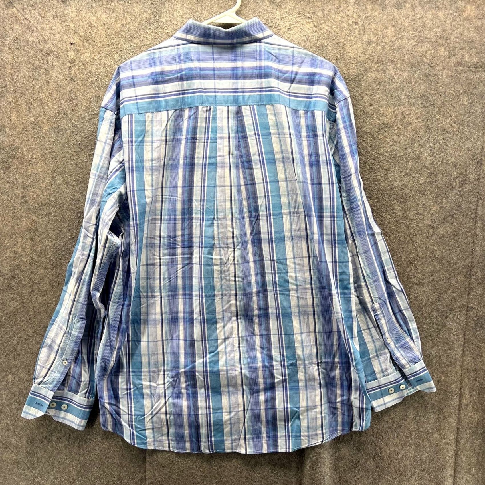 Vintage VINTAGE Alan Flusser Shirt Mens XL Blue Plaid Check Button Front Long Sleeve Casual Size US XL / EU 56 / 4 - 2 Thumbnail