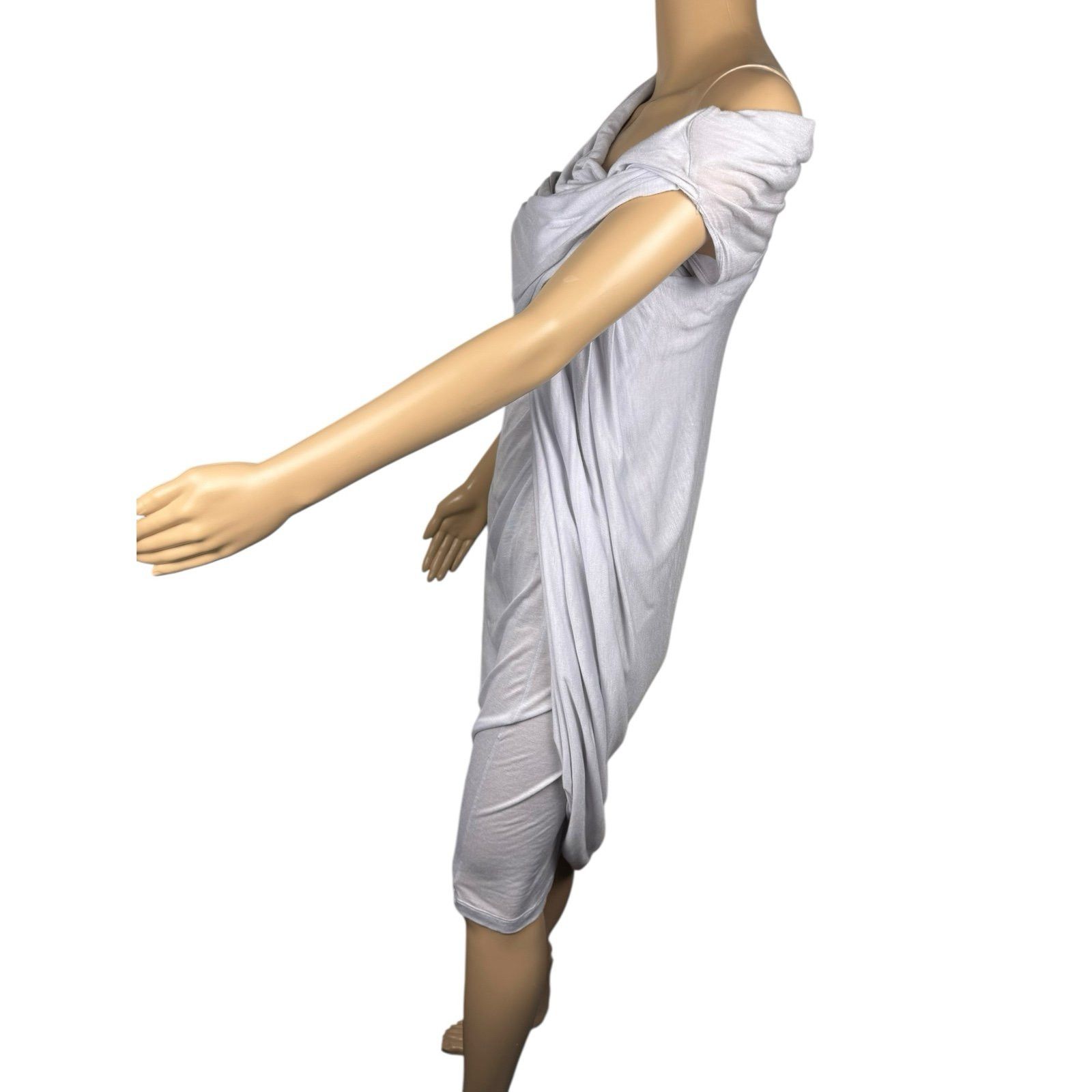Other NWT New SOPHIA KOKOSALAKI Silk Blend Grey Draped Dress Ital Size XS / US 0-2 / IT 36-38 - 3 Thumbnail