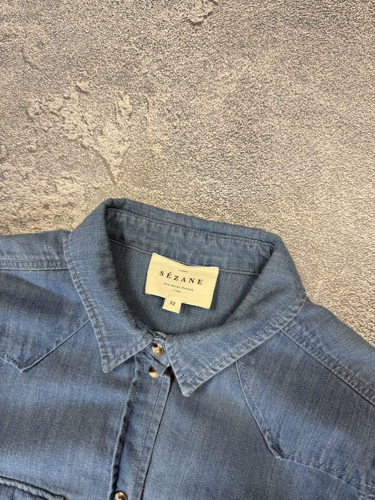 Designer × Sezane Sezane Denim Shirt Size M / US 6-8 / IT 42-44 - 8 Thumbnail