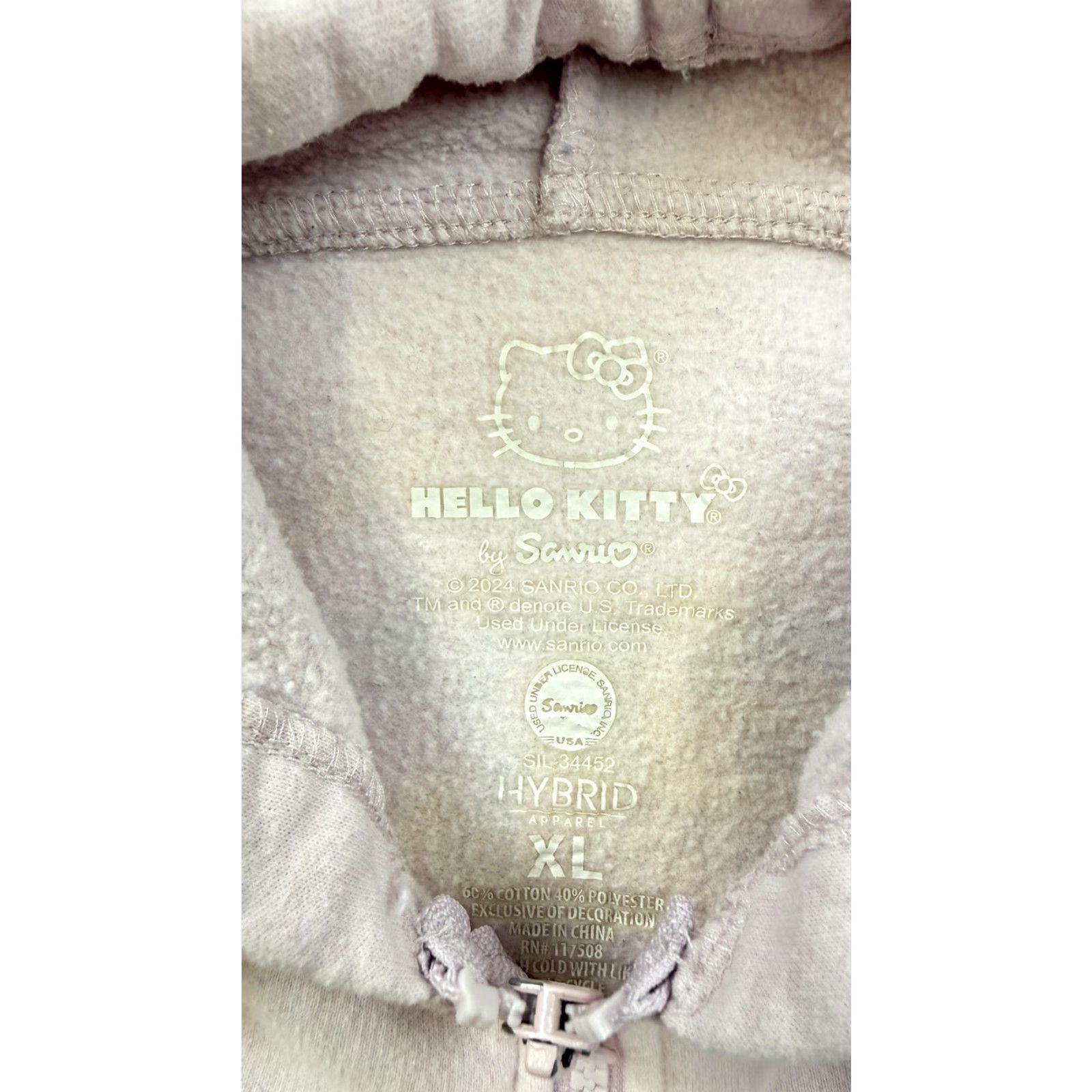 Vintage Sanrio Hello Kitty Hoodie Womens XL Pink Full Zip Fleece Athletic Dept Graphic Size XL / US 12-14 / IT 48-50 - 6 Thumbnail