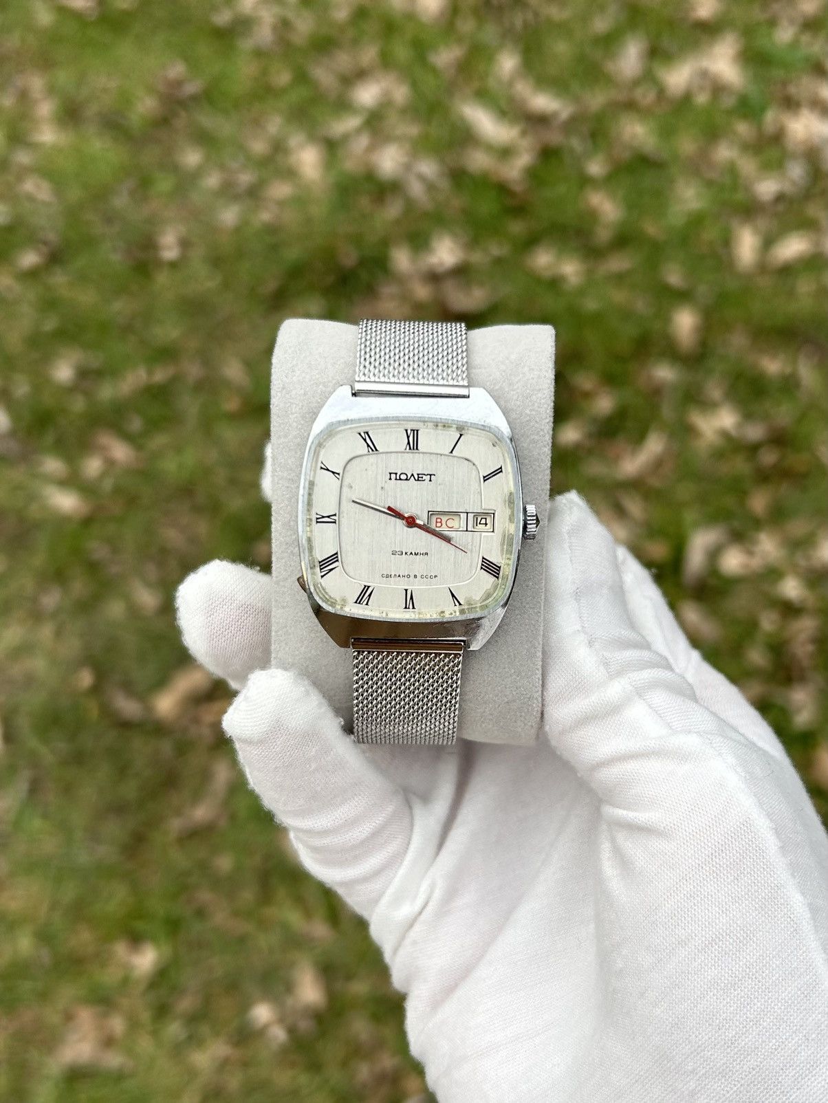 Vintage Watch Poljot Automatic Ussr Soviet Mechanical 1980S in Silver, Men's