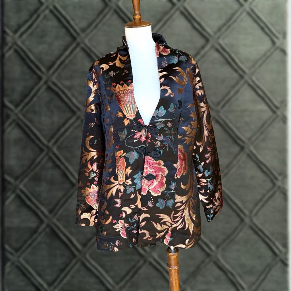 Soft Surroundings SOFT SURROUNDINGS Blazer Kimono Moon Dynasty Jacket Large Women Multicolor Polyester L Regular Size L / US 10 / IT 46 - 1 Thumbnail