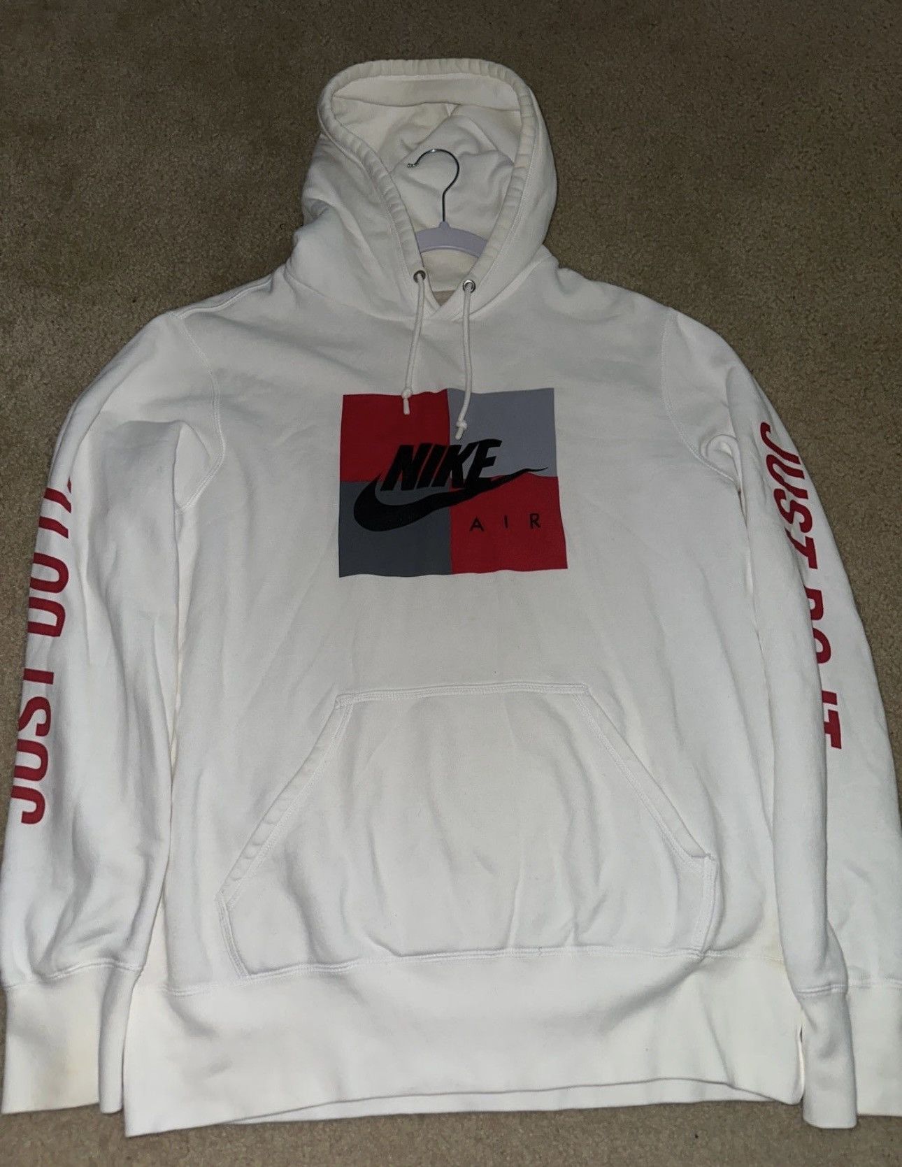 Nike White Nike Hoodie Size US L / EU 52-54 / 3 - 1 Thumbnail