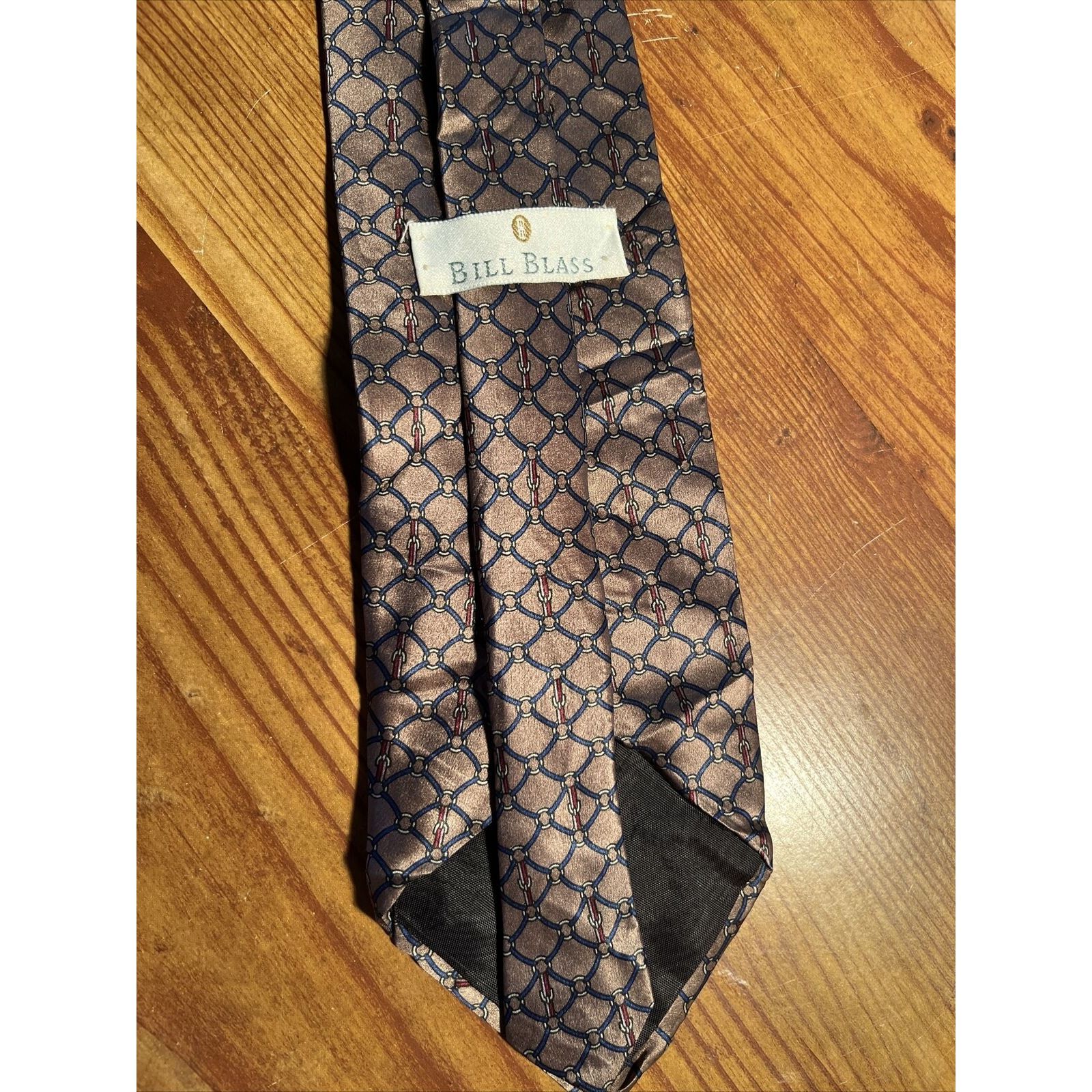 Bill Blass Bill Blass Vintage Men’s 100% Pure Silk Chain Link Necktie Size ONE SIZE - 6 Thumbnail