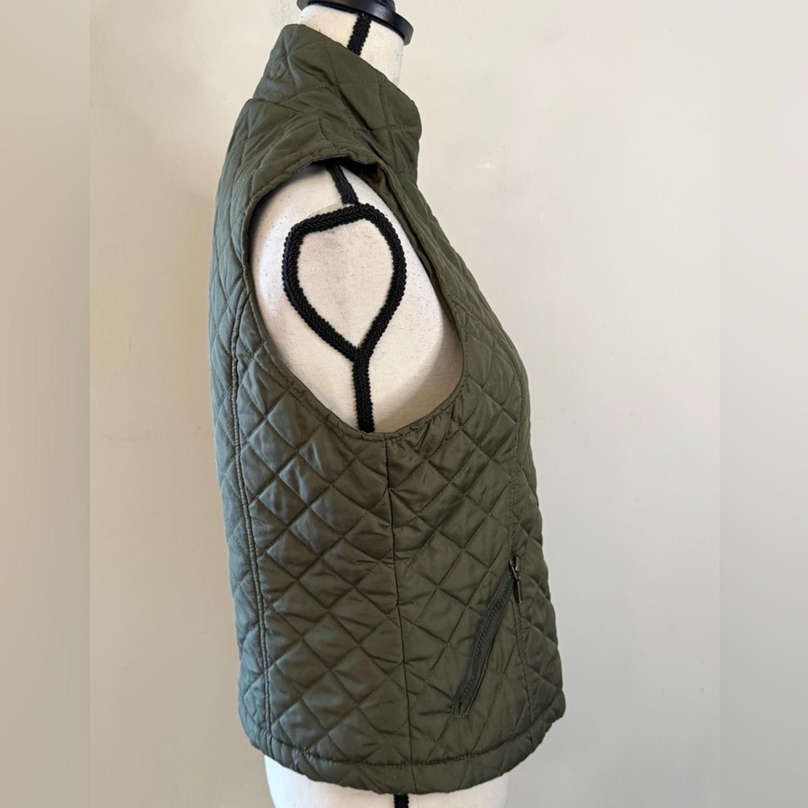 Other Laura Scott army green quilted vest SZ 2-4 Size M / US 6-8 / IT 42-44 - 2 Thumbnail