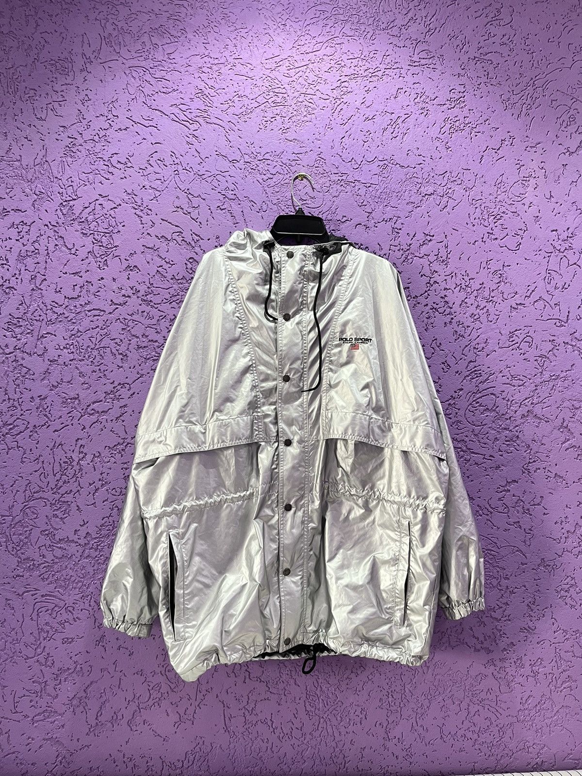 Ralph Lauren Sport Polo Sport Ralph Lauren Silver Reflective Windbreaker Size US XL / EU 56 / 4 - 1 Thumbnail