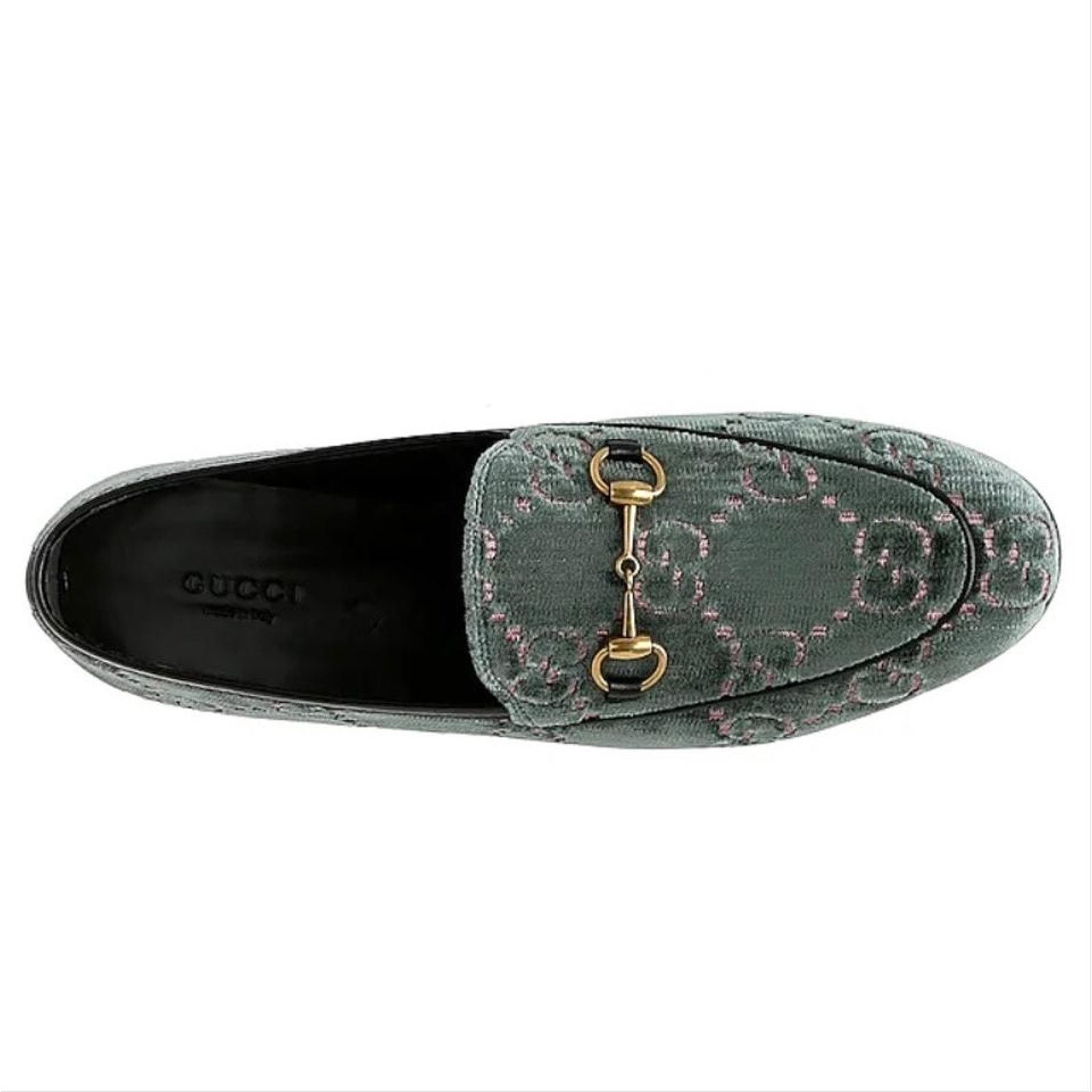 Gucci Jordaan horsebit GG logo velvet leather loafers flats Size US 6.5 / IT 36.5 - 5 Thumbnail
