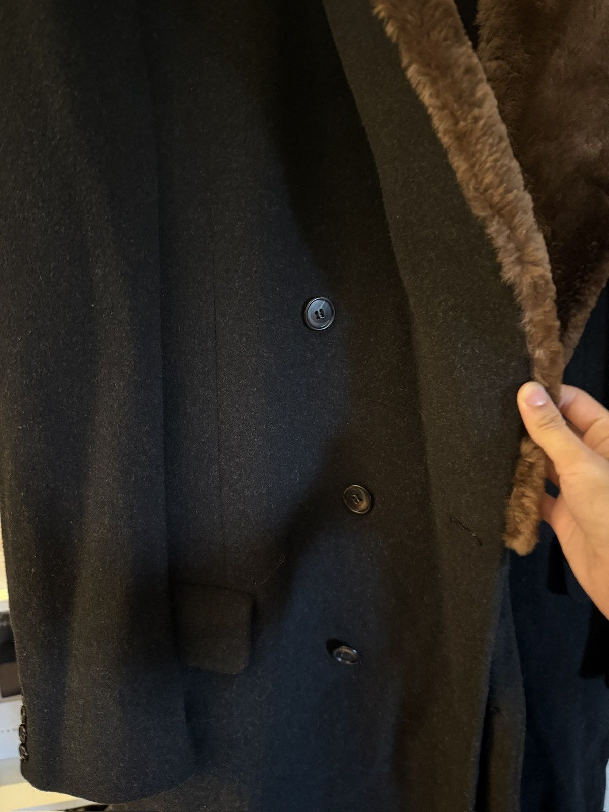 Nordstrom Nordstrom Wool Full Beaver Fur Wide Collar Coat Size US S / EU 44-46 / 1 - 3 Thumbnail