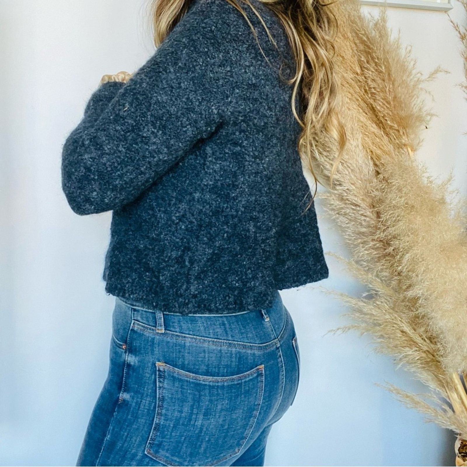 Madewell MADEWELL Charcoal Grey Turtleneck Pullover Crop Cozy Sweater Size S / US 4 / IT 40 - 2 Thumbnail