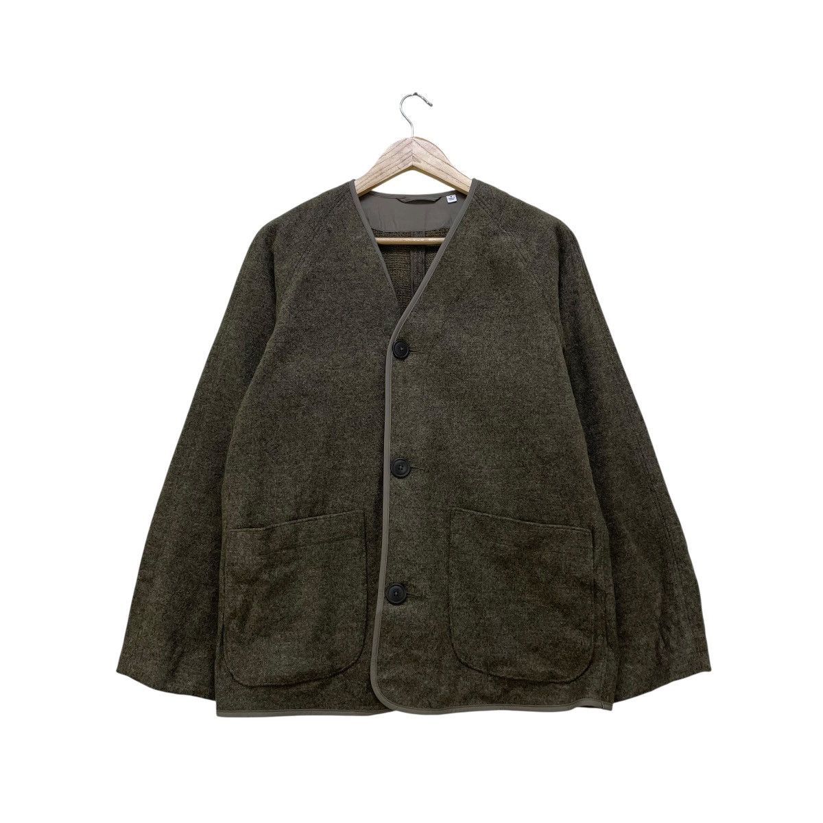 Uniqlo Japanese Brand Collarless Double Pocket Jacket Size M / US 6-8 / IT 42-44 - 1 Thumbnail