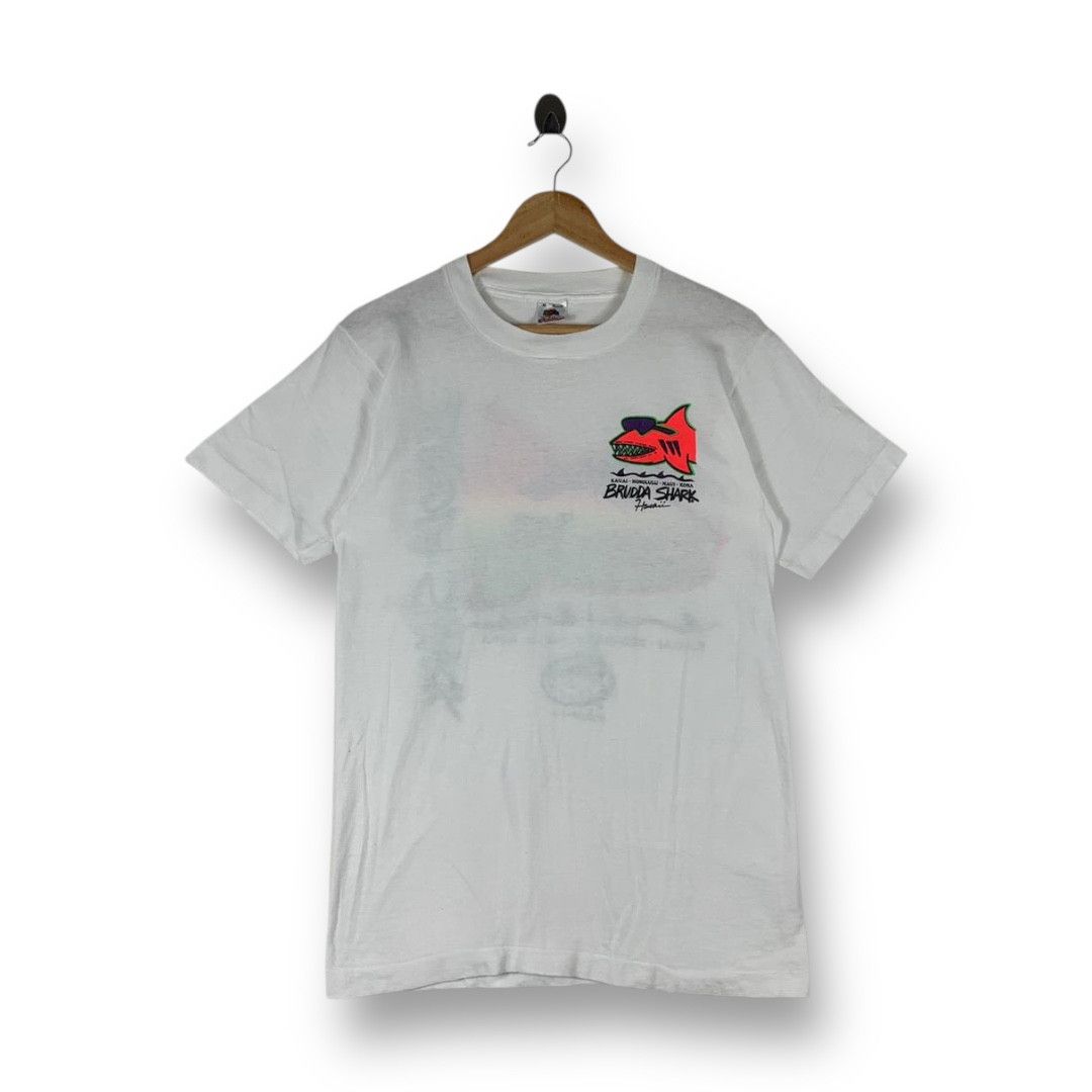 Fruit Of The Loom Vintage BRUDDA SHARK hawaii surfing tee Size US M / EU 48-50 / 2 - 2 Thumbnail
