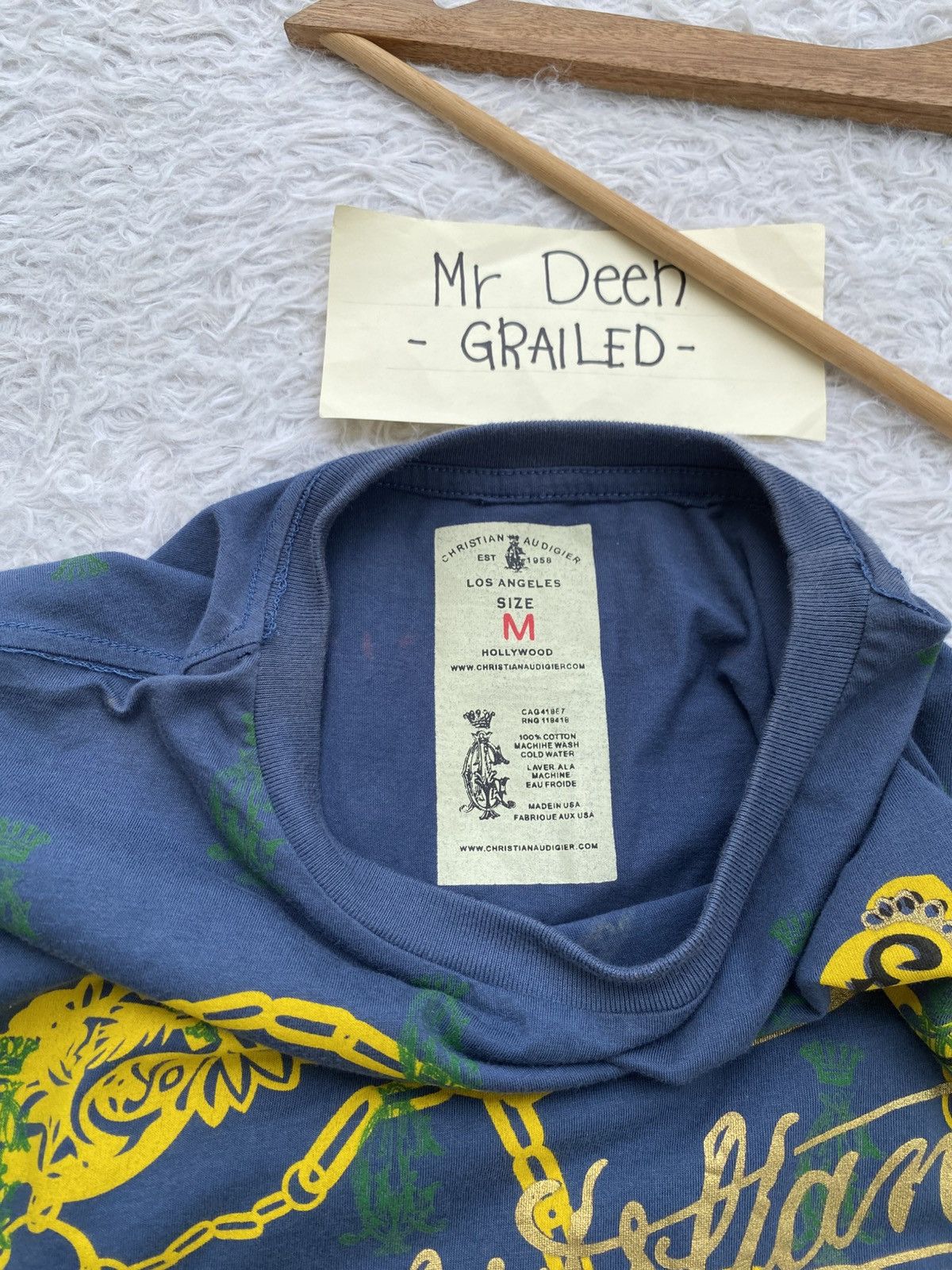 Christian Audigier Christian Audigier Men's M Long Sleeve Graphic Skull Tee Size US M / EU 48-50 / 2 - 12 Thumbnail