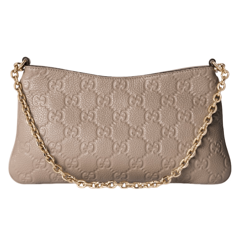 Gucci GUCCI GG Medium Taupe Leather Shoulder Bag Size ONE SIZE - 4 Thumbnail