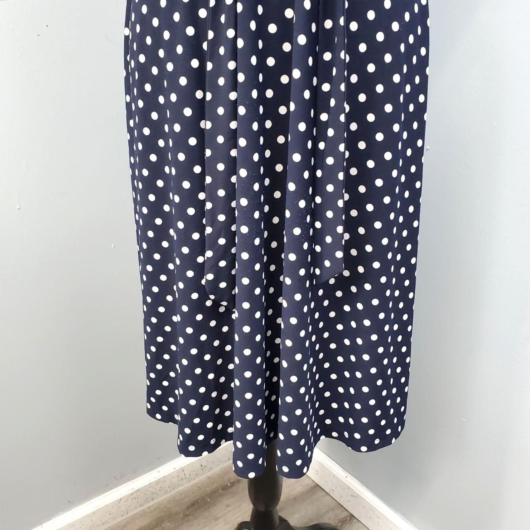 Chaps Chaps Womens Wrap Dress M Sleeveless V-Neck Polka Dot Yellow? Multicolor Blue White Size M / US 6-8 / IT 42-44 - 6 Thumbnail