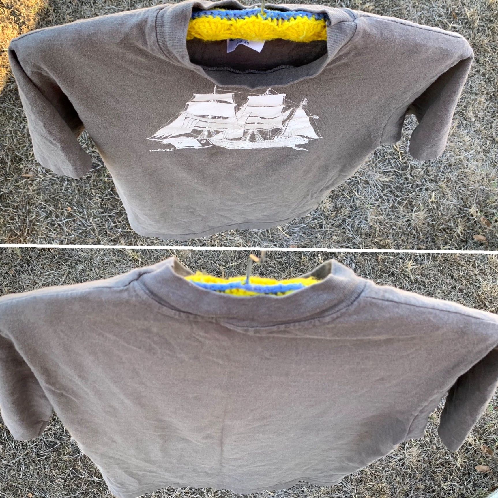 Hanes Vintage Hanes The Eagle Coast Guard T Shirt Tall Ship Made In USA M Gray 100% Cotton Men Graphic Tee 1980s Classic Sportswear/Beach Size US M / EU 48-50 / 2 - 3 Thumbnail