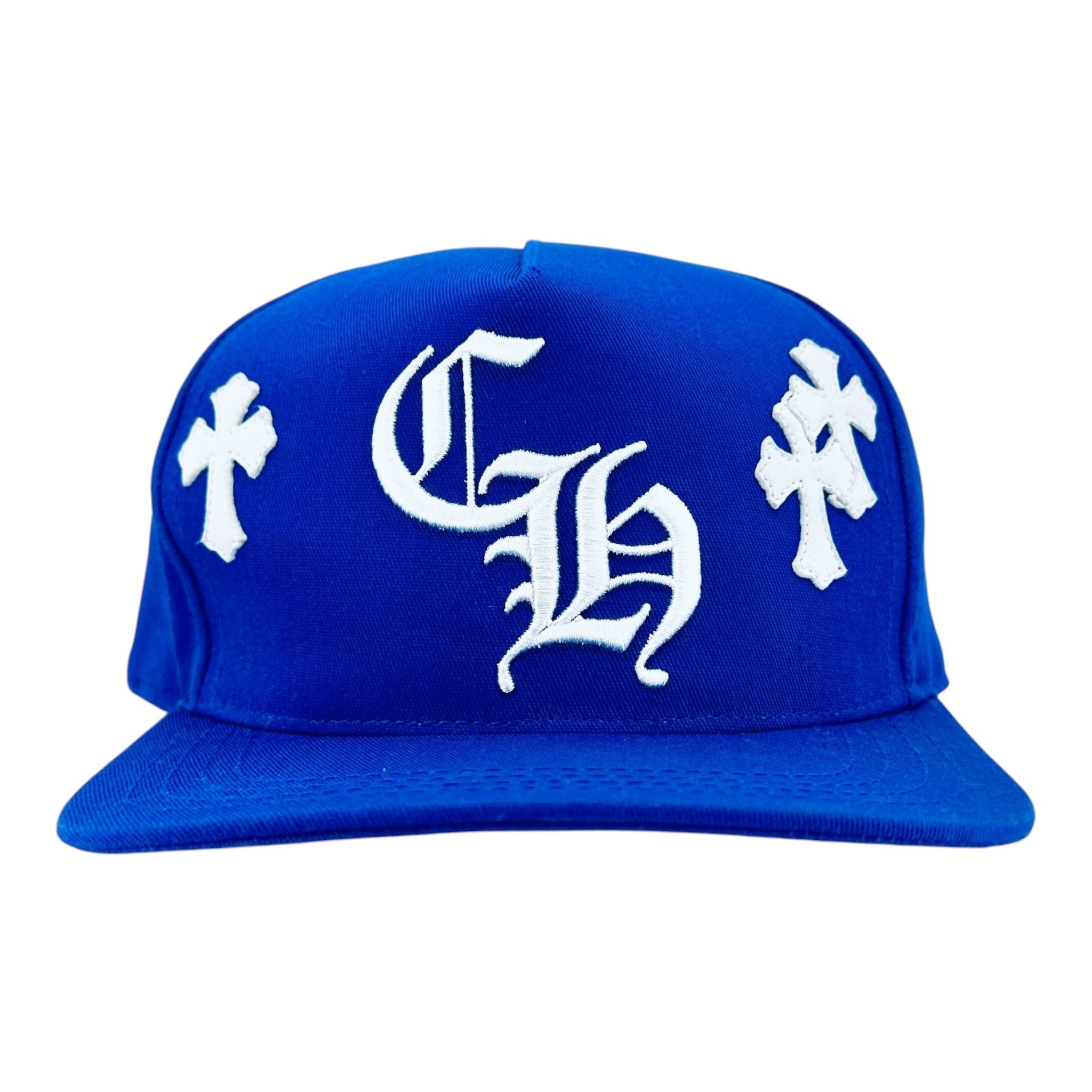 Chrome Hearts Leather Cross Patch Embroidered CH Logo Baseball Hat Blue W Size ONE SIZE - 1 Thumbnail