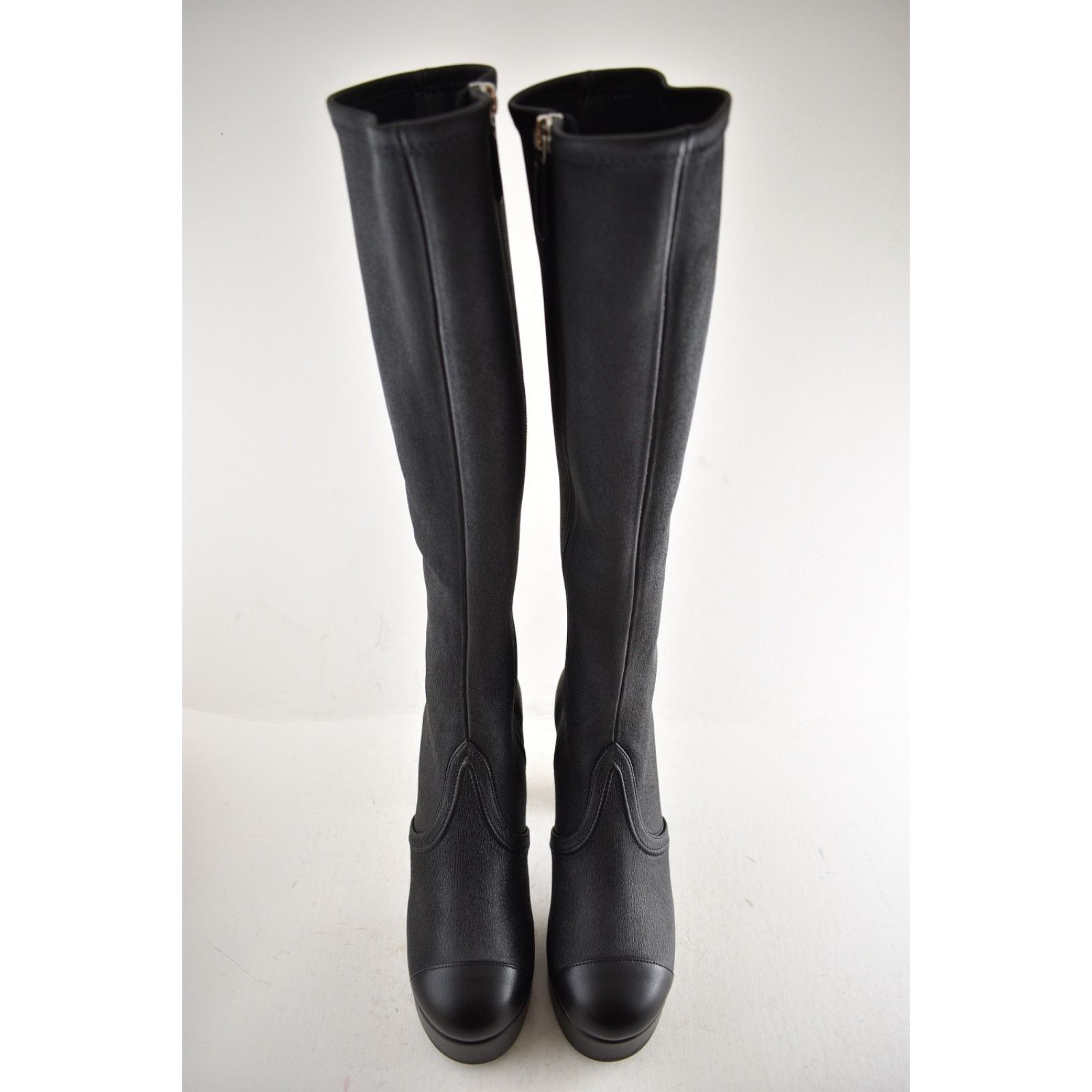 Chanel Chanel24K Stretch Lambskin CC Platform Knee High Boots 37.5C Size US 7.5 / IT 37.5 - 8 Thumbnail