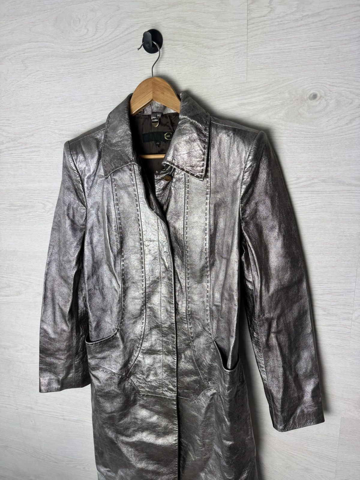Just Cavalli Just Cavalli Coat Long Silver Metallic Size M / US 6-8 / IT 42-44 - 4 Thumbnail