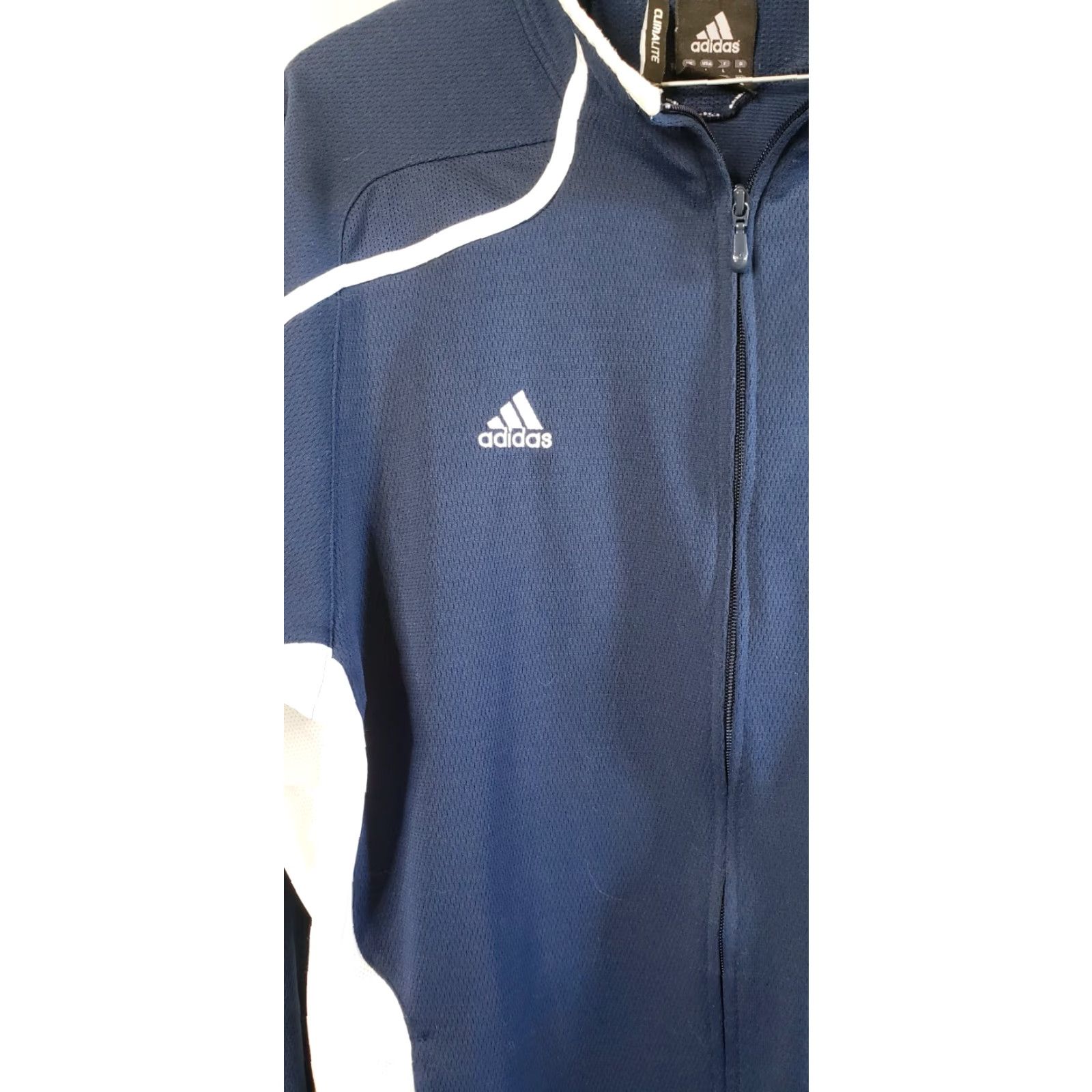 Adidas Adidas Climalite Jacket Track Full Zip Blue/White Mens L Size US L / EU 52-54 / 3 - 5 Thumbnail