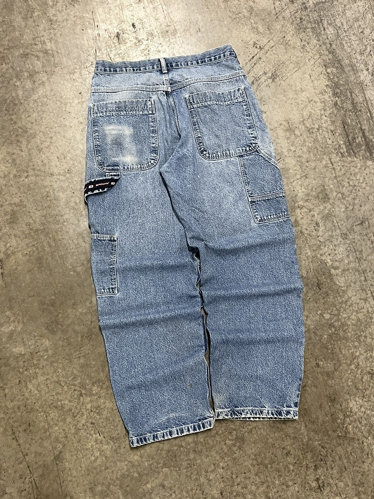 Vintage Y2k baggy fit denim cargo carpenter pants hype skater rare Size US 32 / EU 48 - 2 Thumbnail