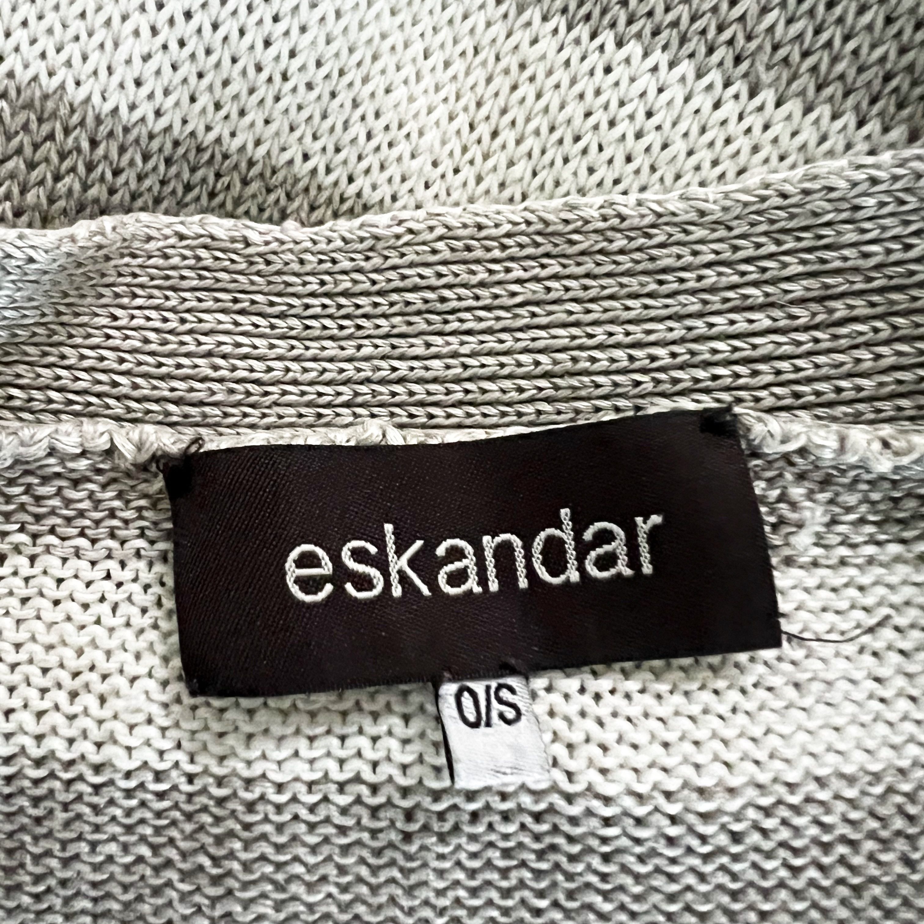 eskandar Eskandar Linen Knit Stretch V Neck Button Size ONE SIZE - 2 Thumbnail