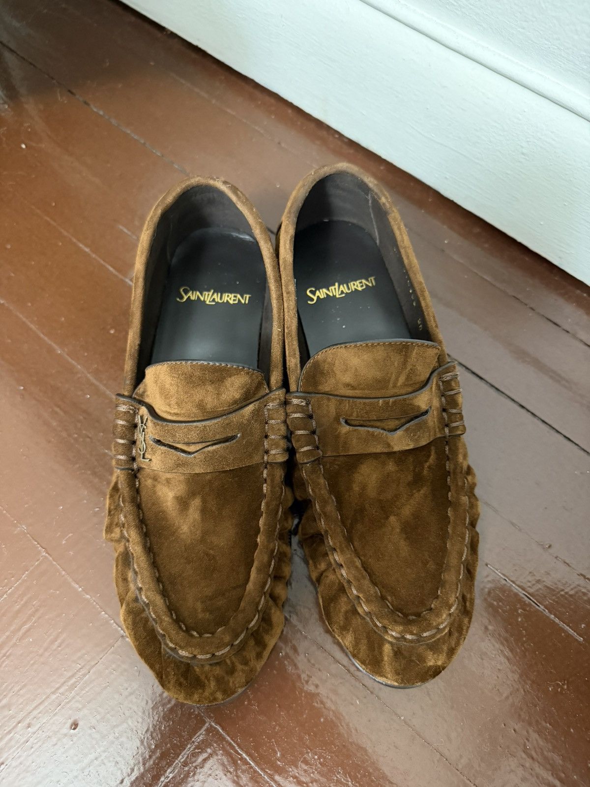 Yves Saint Laurent YSL BROWN SUEDE LOAFERS Size US 6 / IT 36 - 5 Thumbnail