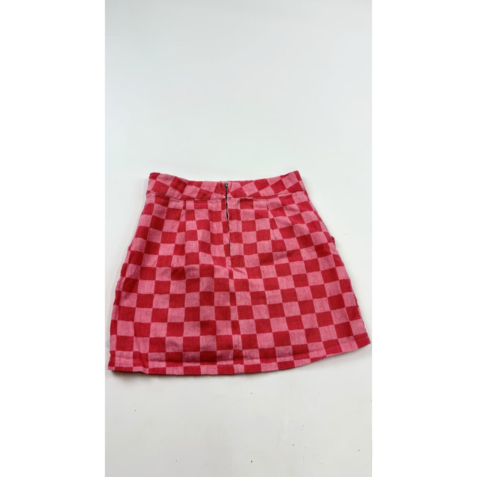 Vintage Le Lis Skirt Womens Small Pink Red Checkered Plaid Mini Cotton Blend Lined Size 28" / US 6 / IT 42 - 5 Thumbnail