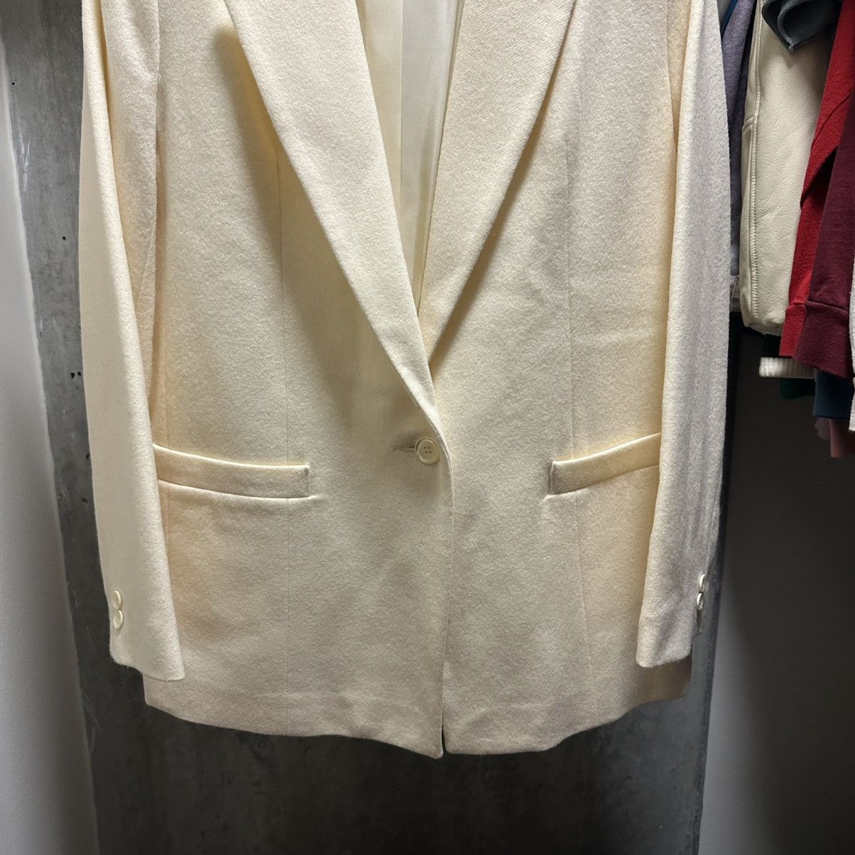 Other Dumas Vintage 1980's Ivory 100% Wool Blazer Women's Size 6 Size M / US 6-8 / IT 42-44 - 3 Thumbnail