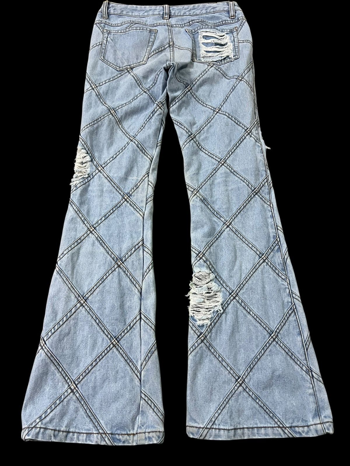 Japanese Brand 💥Flare💥Estacot Faded Distress Jean Like Tornado Mart Size US 28 / EU 44 - 2 Thumbnail