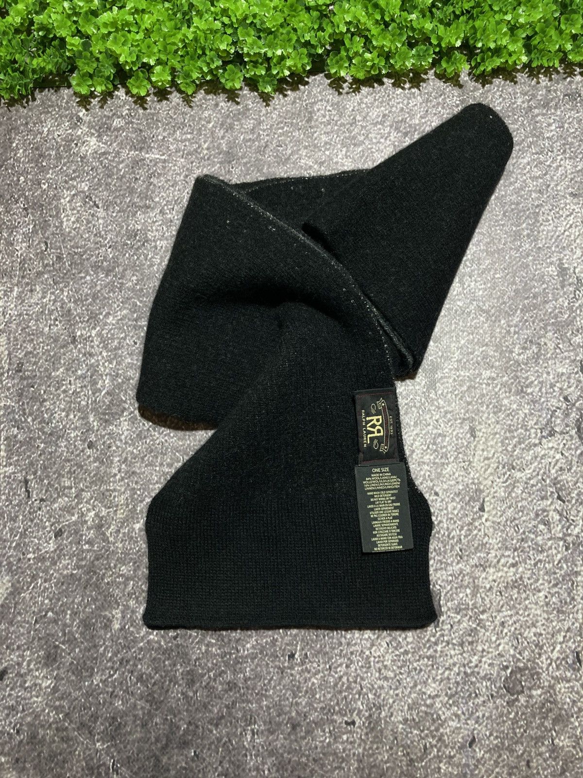RRL Ralph Lauren RRL Ralph Lauren Black Scarf One Size 84% Wool 16% Linen Size ONE SIZE - 1 Thumbnail