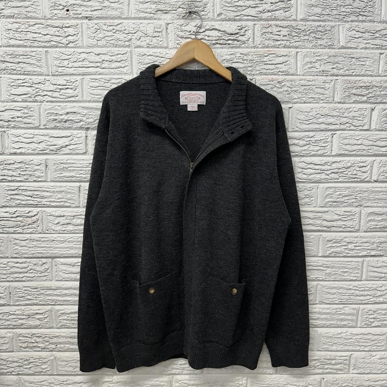 Vintage Filson 100% Wool Zip Up Grey Cardigan Large