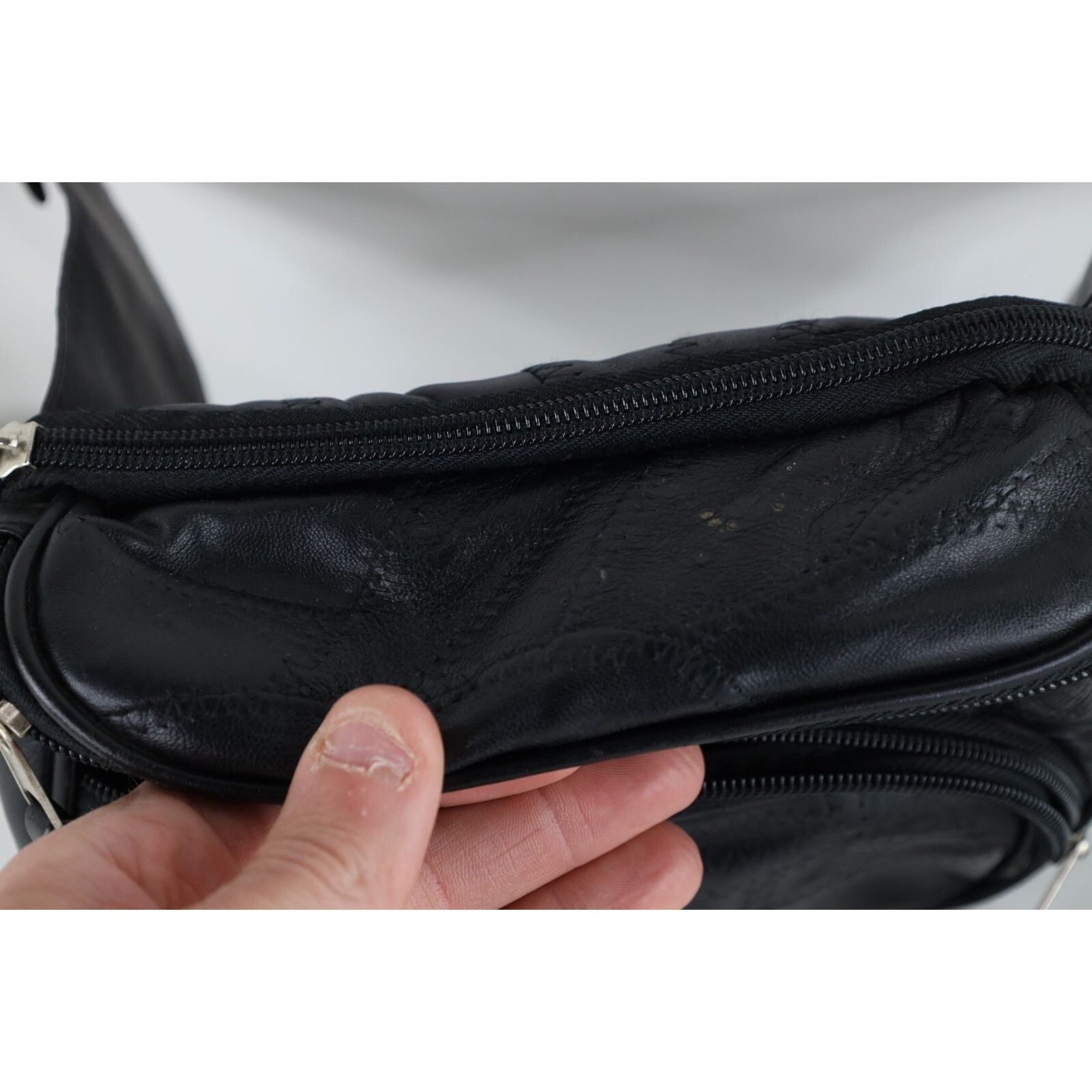 Vintage Vintage 90s Streetwear Patch Leather Fanny Pack Bag Size ONE SIZE - 3 Thumbnail