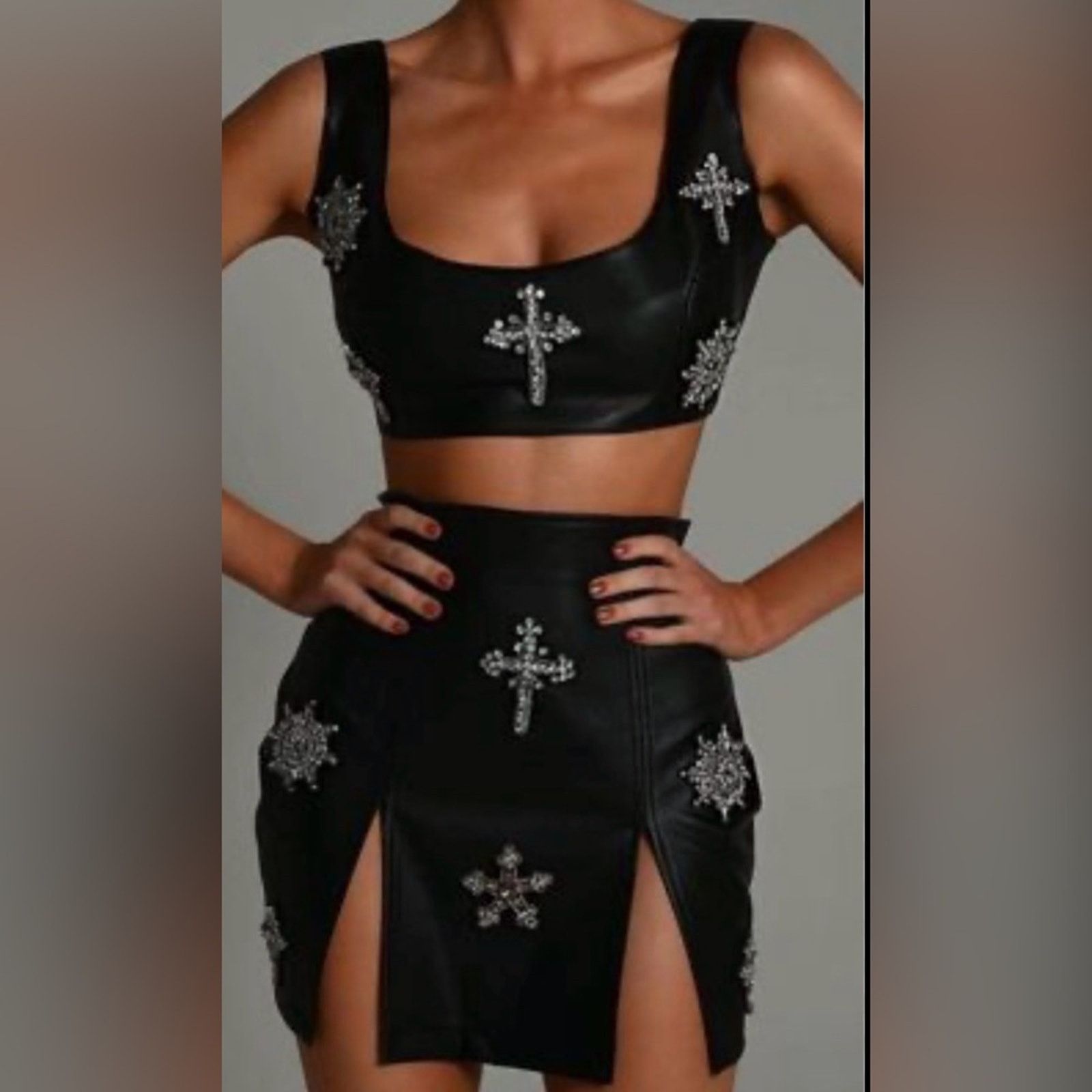 Other New Y2K Black Embellished 2 piece set skirt size XS Size S / US 4 / IT 40 - 1 Thumbnail