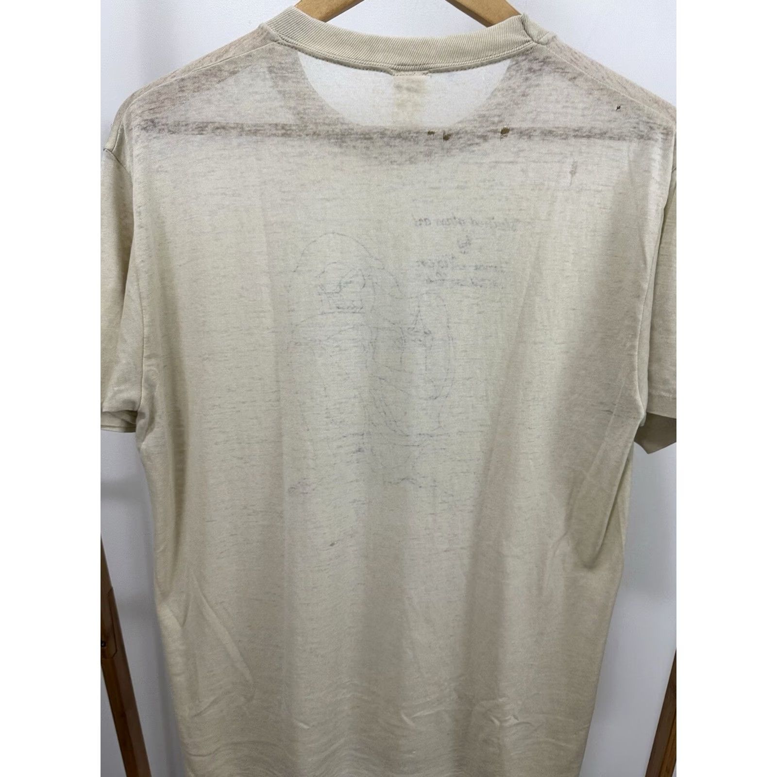 Nixon VTG 70s Stained Glass Jesse Nixon Colorado Art Girl Burnout Paper Thin T-Shirt L Men Cream Size US L / EU 52-54 / 3 - 6 Thumbnail