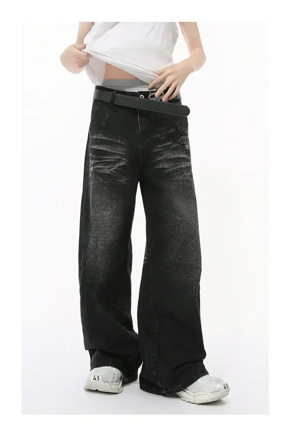 Japanese Brand Aika American street retro trend washed wide-leg jeans Size US 32 / EU 48 - 4 Thumbnail