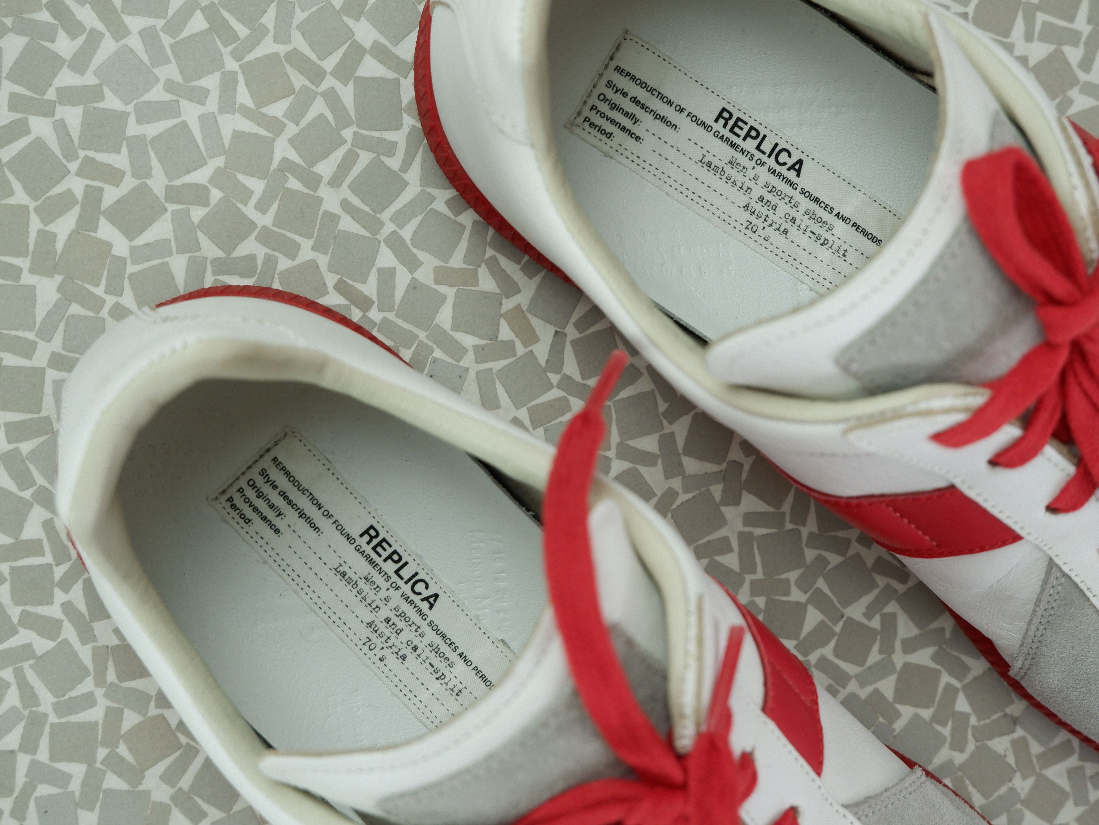Maison Margiela Best price! Maison Margiela white replica sneakers red sole Size US 10 / EU 43 - 3 Thumbnail