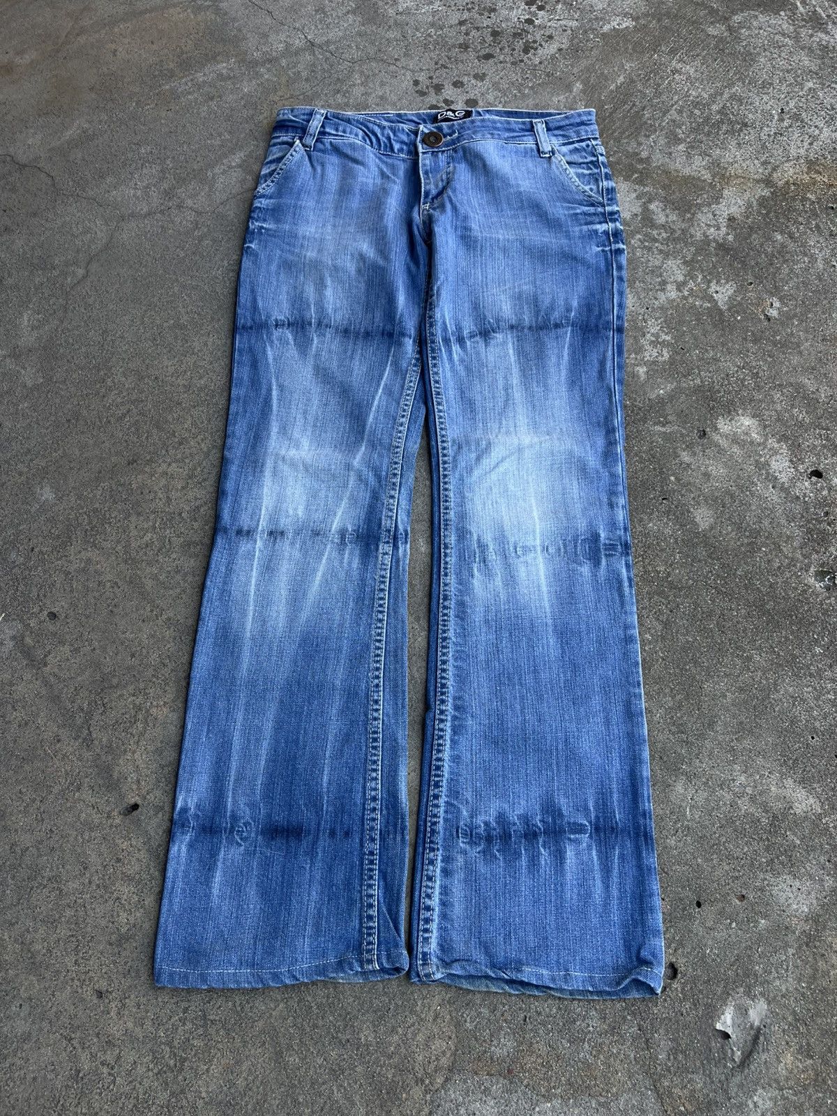 Dolce & Gabbana Crazy Vintage Dolce & Gabbana Boot cut Flared Jeans Big Logo Size 31" - 11 Thumbnail