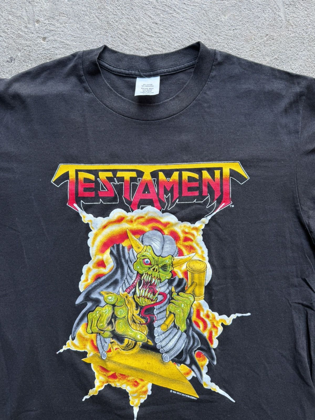 Band Tees 80s Testament Trial by Fire 1989 Vintage Tour Tee | Size L Size US L / EU 52-54 / 3 - 4 Thumbnail