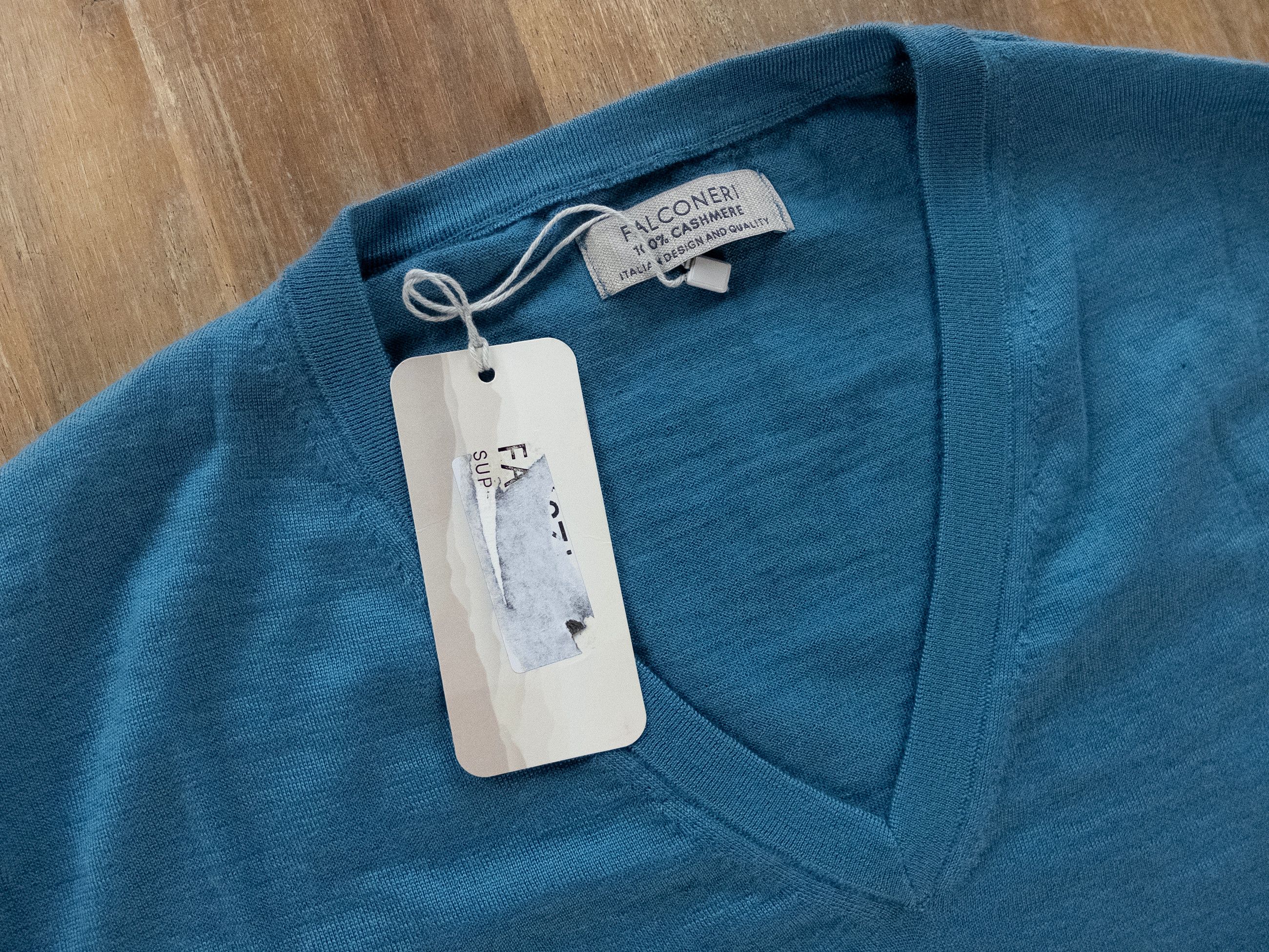 Other FALCONERI blue cashmere v-neck sweater XXL Size US XXL / EU 58 / 5 - 2 Thumbnail