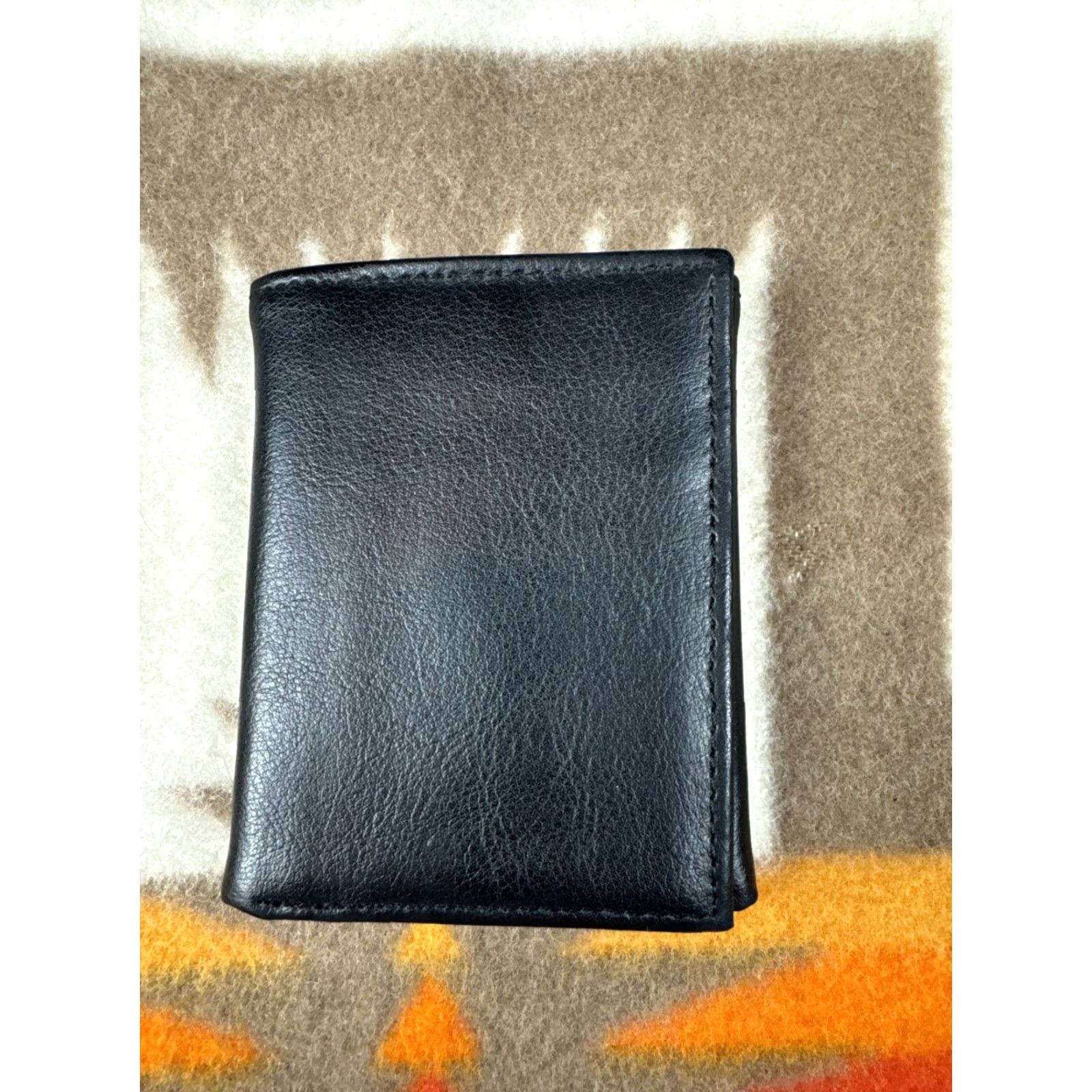 Vintage Genuine Black Leather Trifold Mens Wallet Size ONE SIZE - 2 Thumbnail