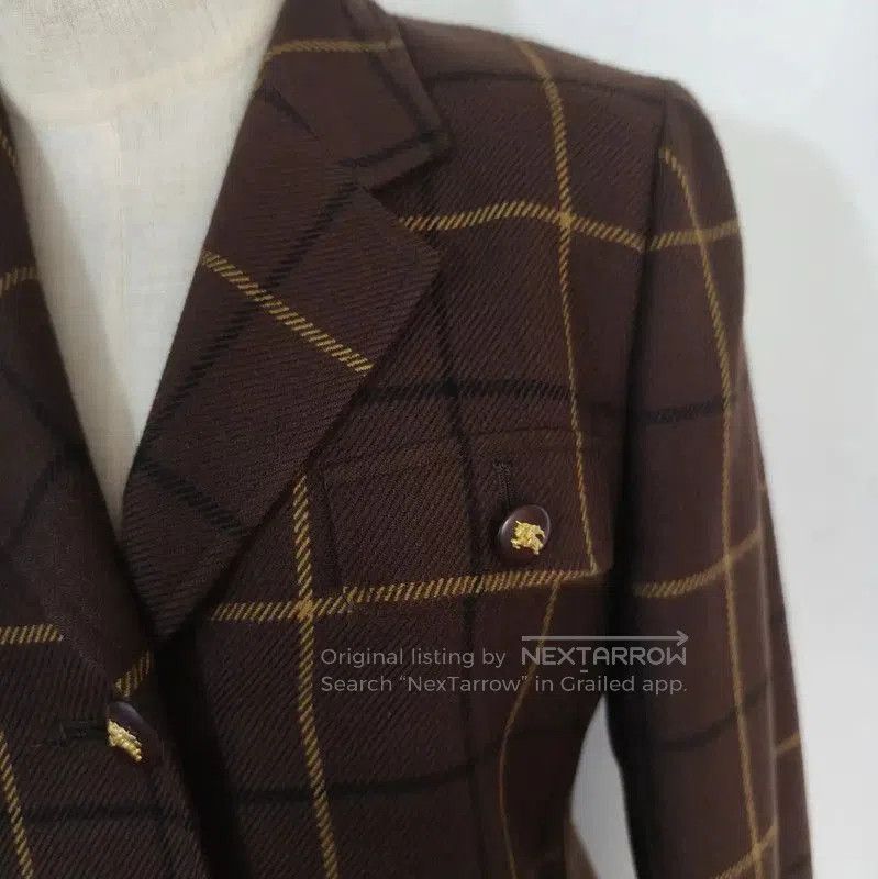 Burberry Burberry Coffee Check Wool Long Sleeve Cardigan. Size M / US 6-8 / IT 42-44 - 3 Thumbnail