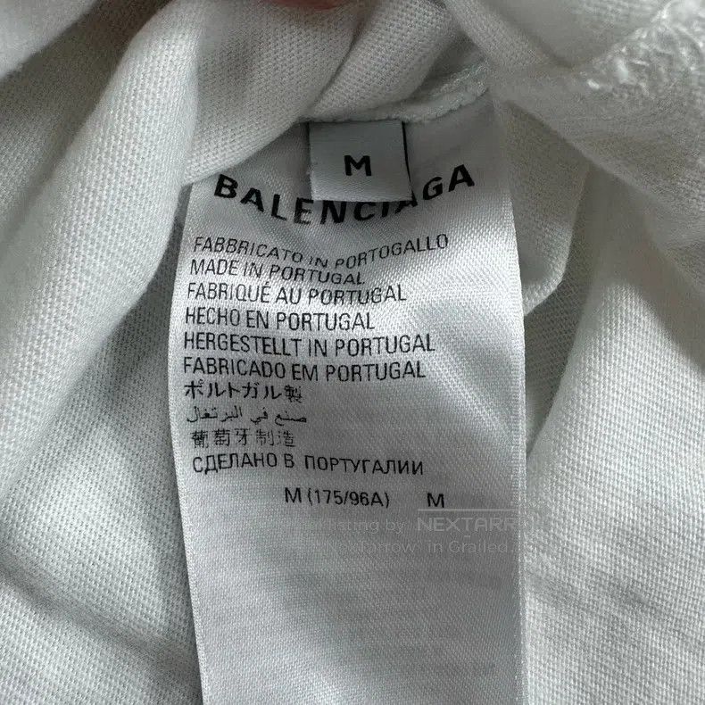 Balenciaga White Handwritten Signature Short Sleeve