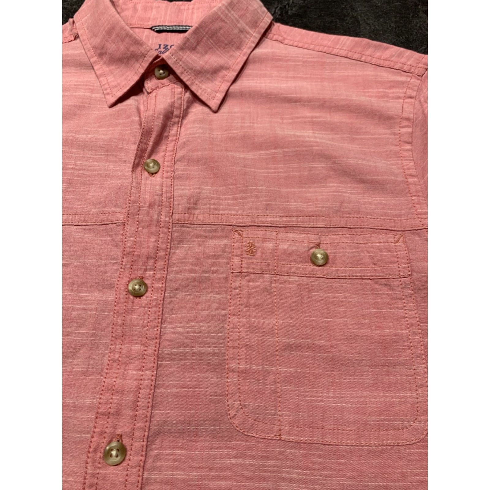 Izod VINTAGE IZOD Saltwater Classic Men's Short Sleeve Button-Up Shirt Pink 44 Chest Casual Size US M / EU 48-50 / 2 - 3 Thumbnail