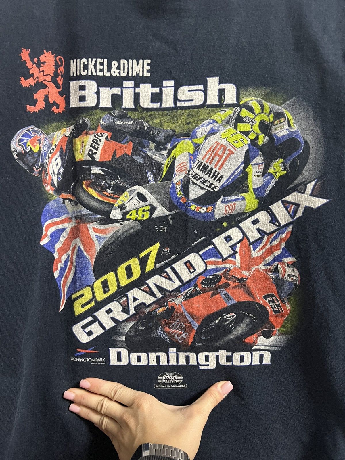 Vintage Rare Vintage MOTO T-Shirt British Grand prix Donington 2007 Size US L / EU 52-54 / 3 - 2 Thumbnail