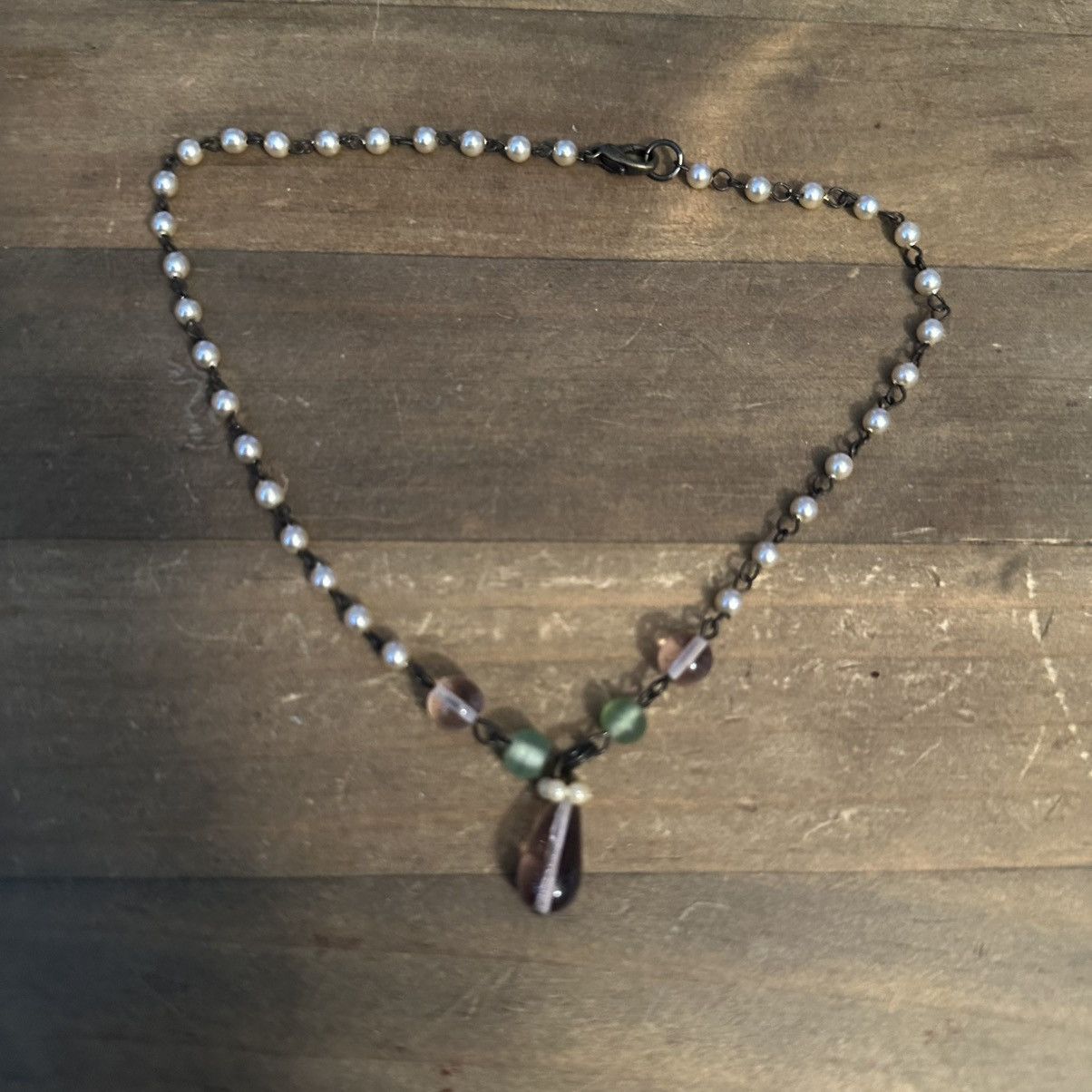 Other Pearl chain teardrop pendant necklace Size ONE SIZE - 2 Thumbnail