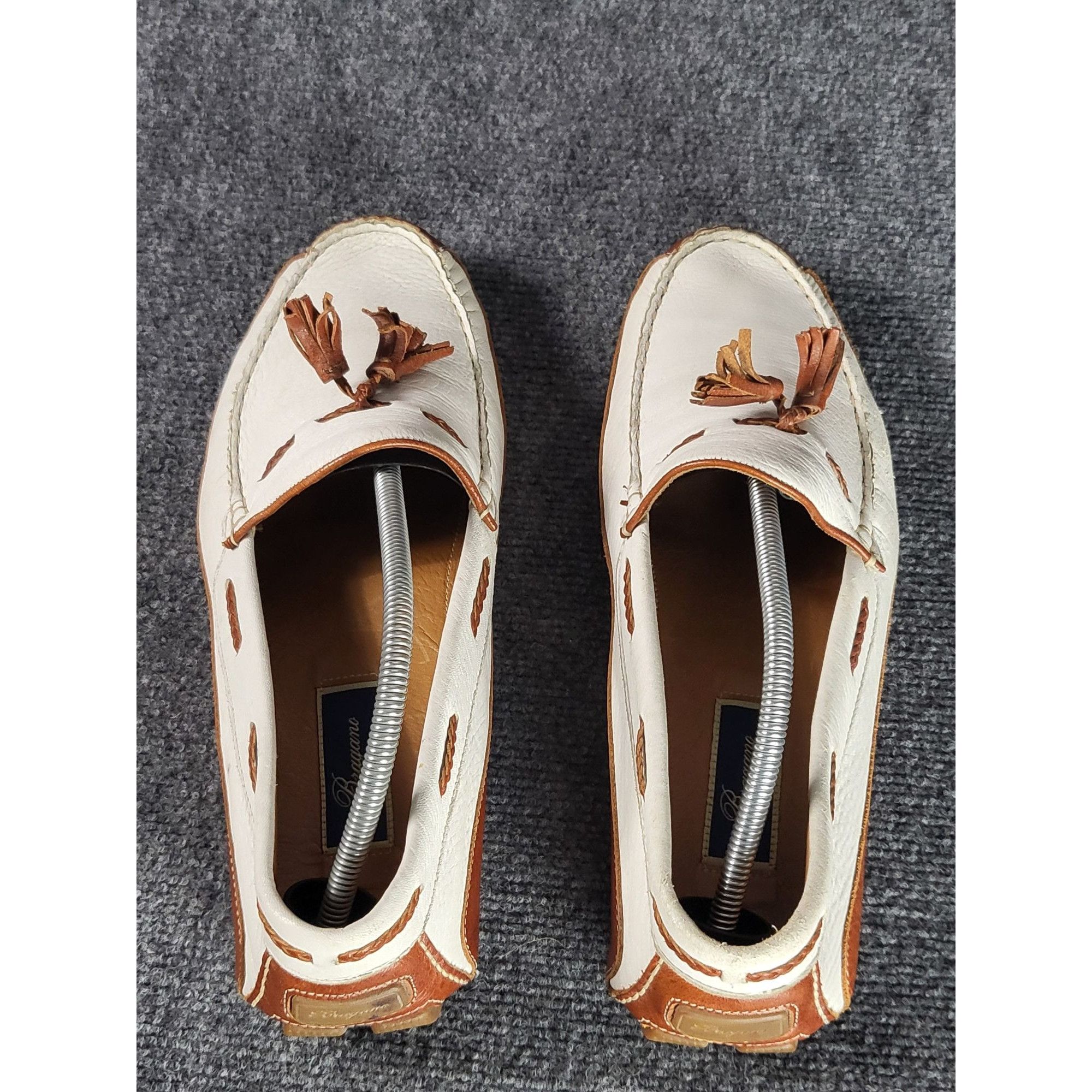 Bragano Bragano Leather Loafers Men Sz 11.5M White Brown Made In Ita Size US 11.5 / EU 44-45 - 6 Thumbnail