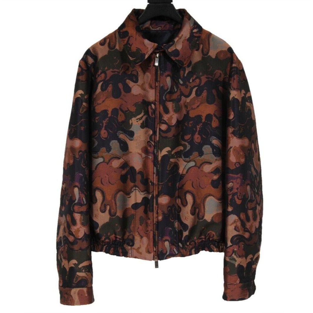 Dior Peter Doig Camouflage Woven Collared Bomber Jacket Size US L / EU 52-54 / 3 - 1 Thumbnail