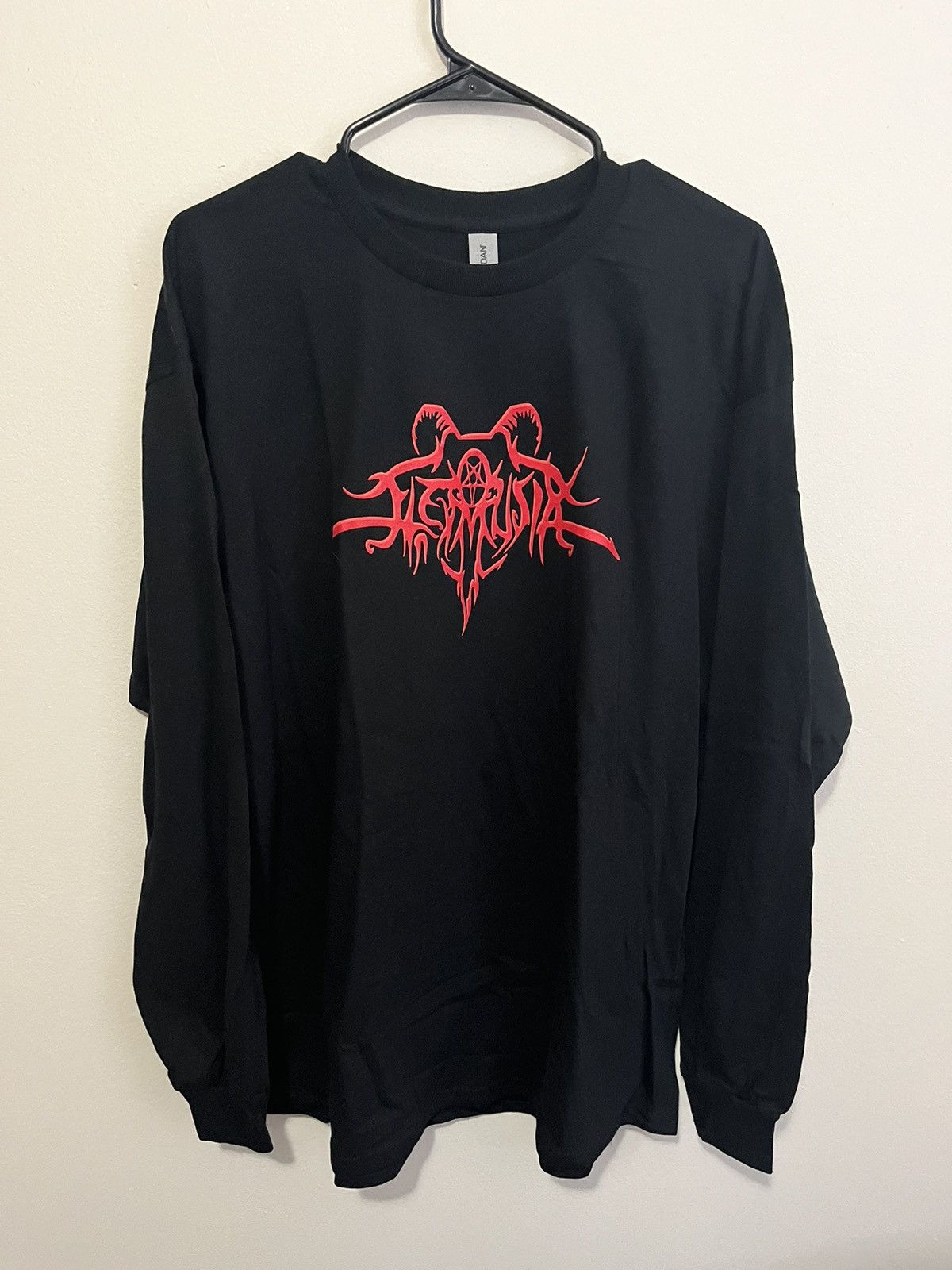 image of Actual Hate x Band Tees Osamason Flexmusix Long Sleeve Shirt Black | L, Men's (Size XL)